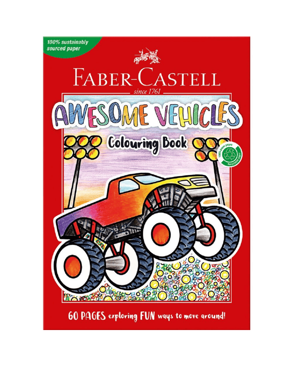 Faber-Castell Vehicles On The Go Colouring Book 60 Pages