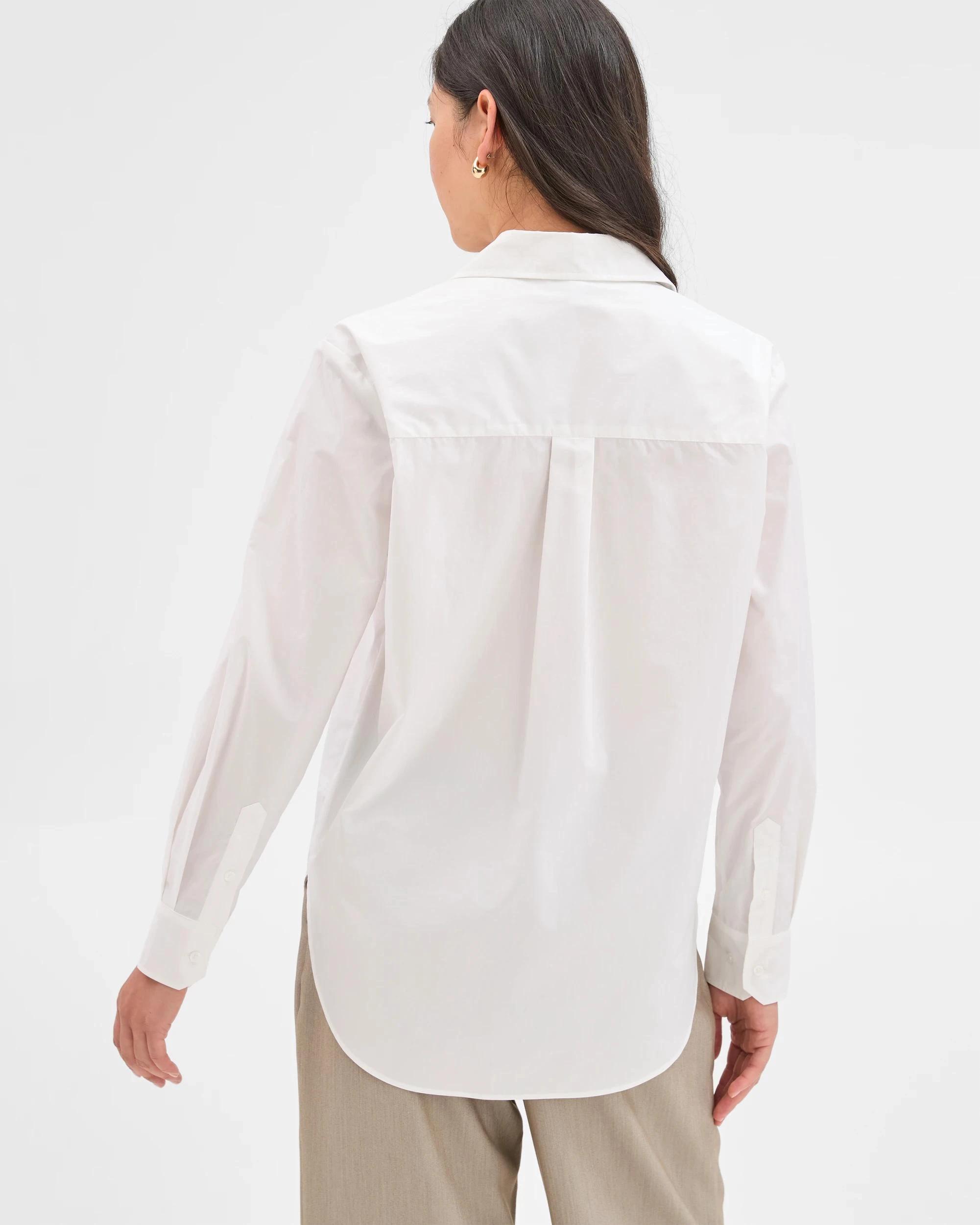 5 Preview Australian Cotton Poplin Shirt WHITE, 5 of 5