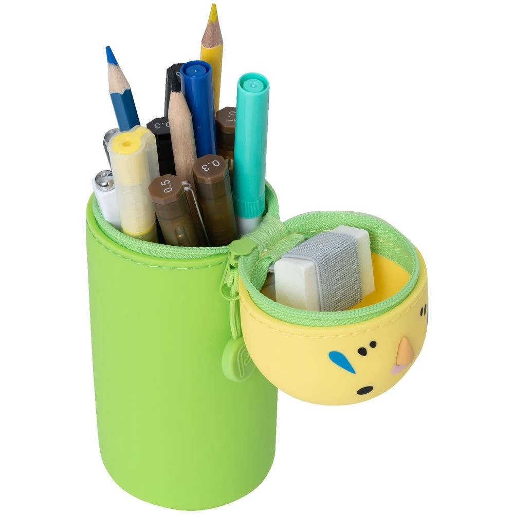 3 PuniLabo Single Zip Stand Up Silicone Pencil Case Parakeet, 3 of 4