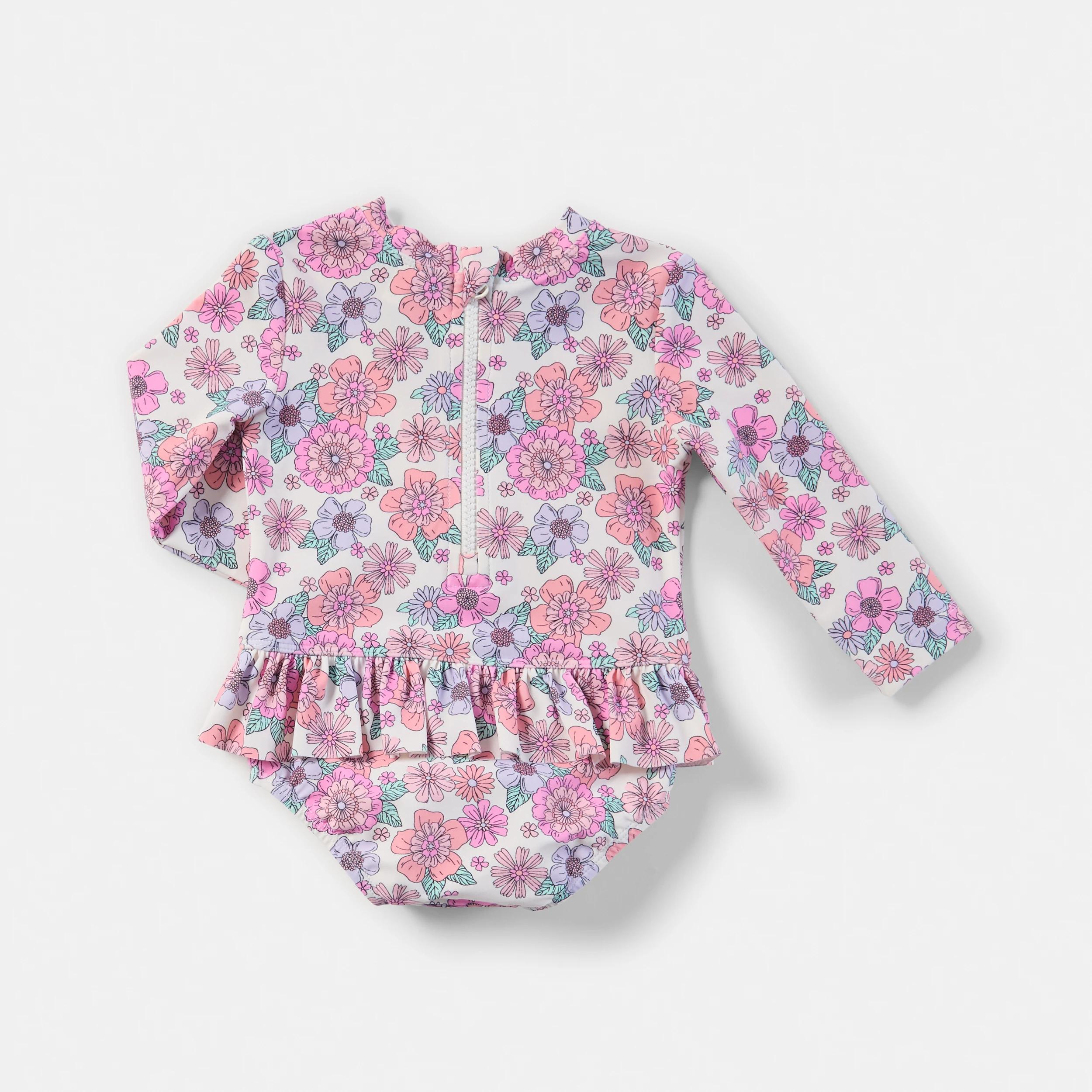 2 Waist Frill Bather CREAM RETRO BLOOMS, 2 of 3