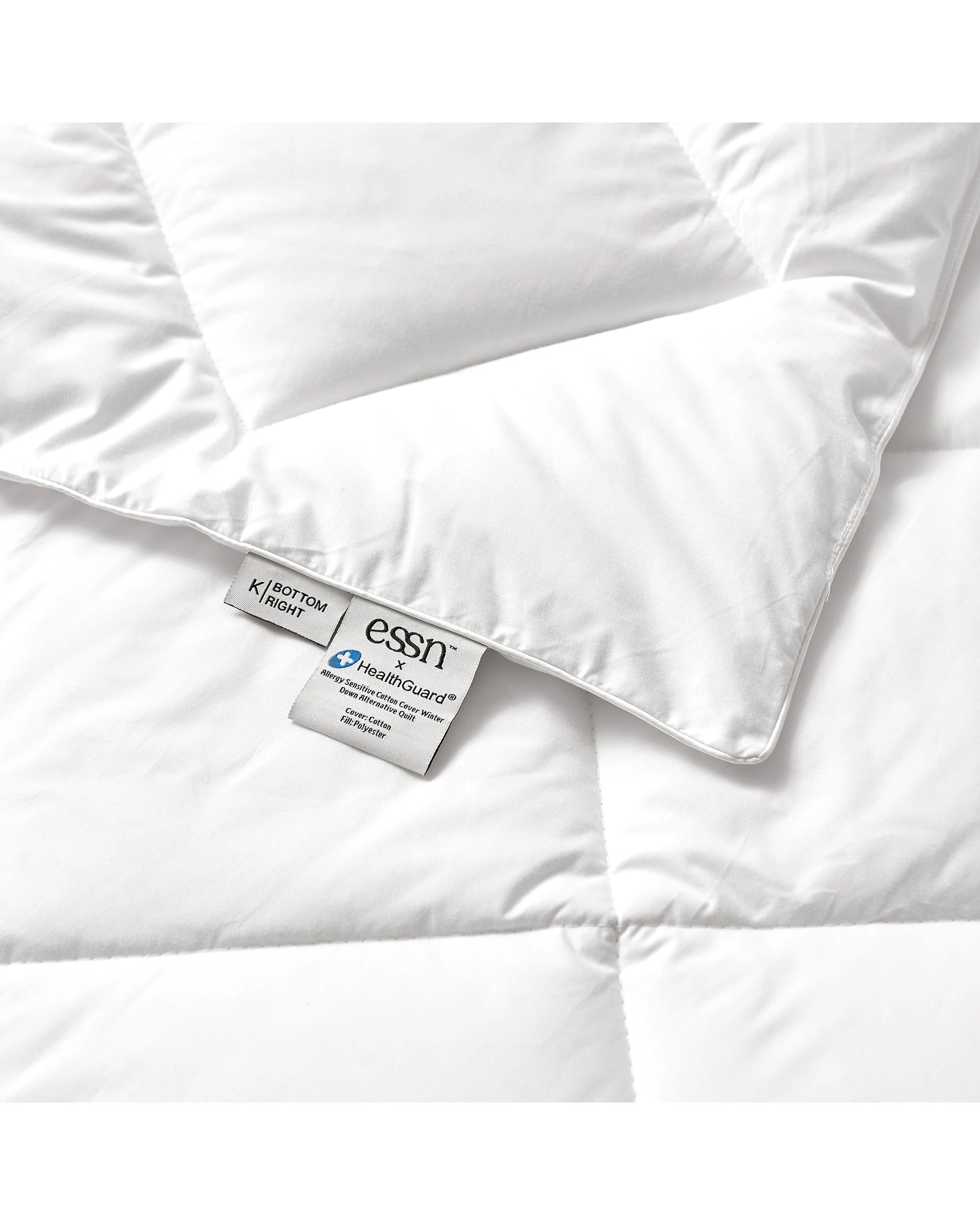 2 ESSN Healthguard Allergy Sensitive Cotton Cover Winter Down Alternative Quilt - King Bed - White, 2 of 6