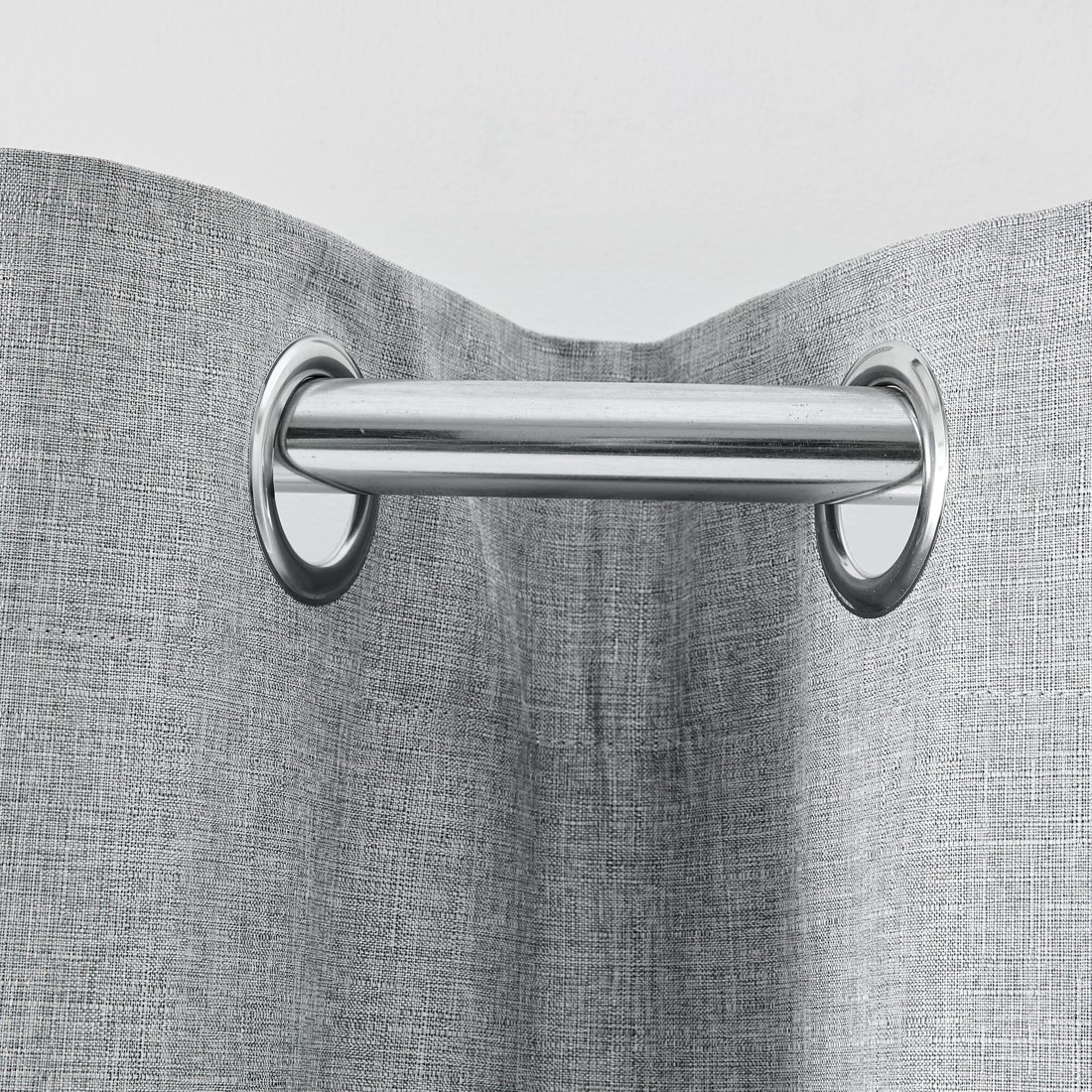 3 Monaco Double Width Eyelet Block Out Curtain - Grey - 240cm x 213cm, 3 of 5