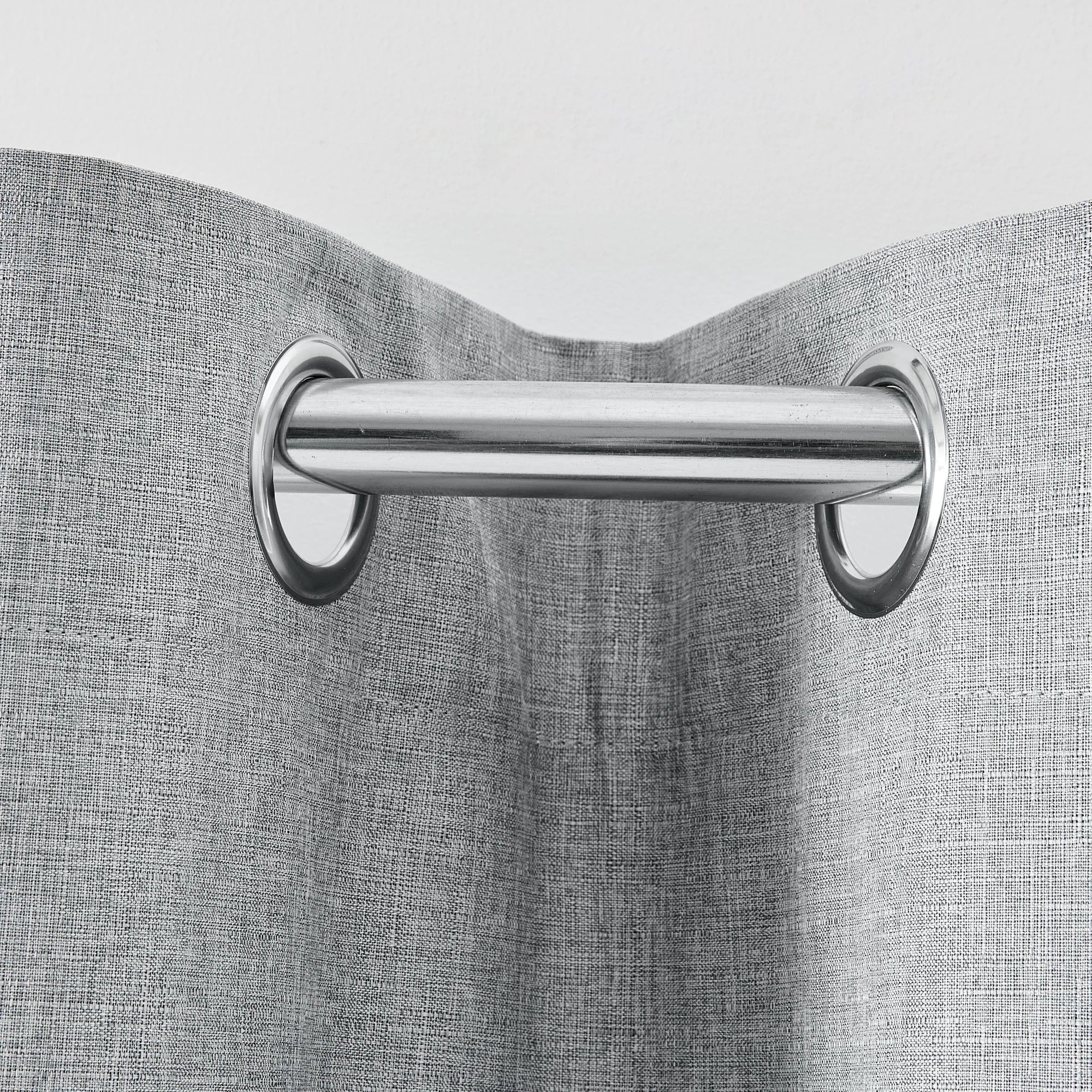 3 Monaco Double Width Eyelet Block Out Curtain - Grey - 240cm x 213cm, 3 of 5
