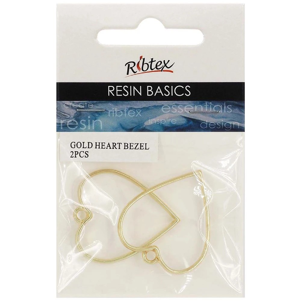 1 Ribtex UV Resin Jewellery Bezel Heart Gold 2 Piece, 1 of 1