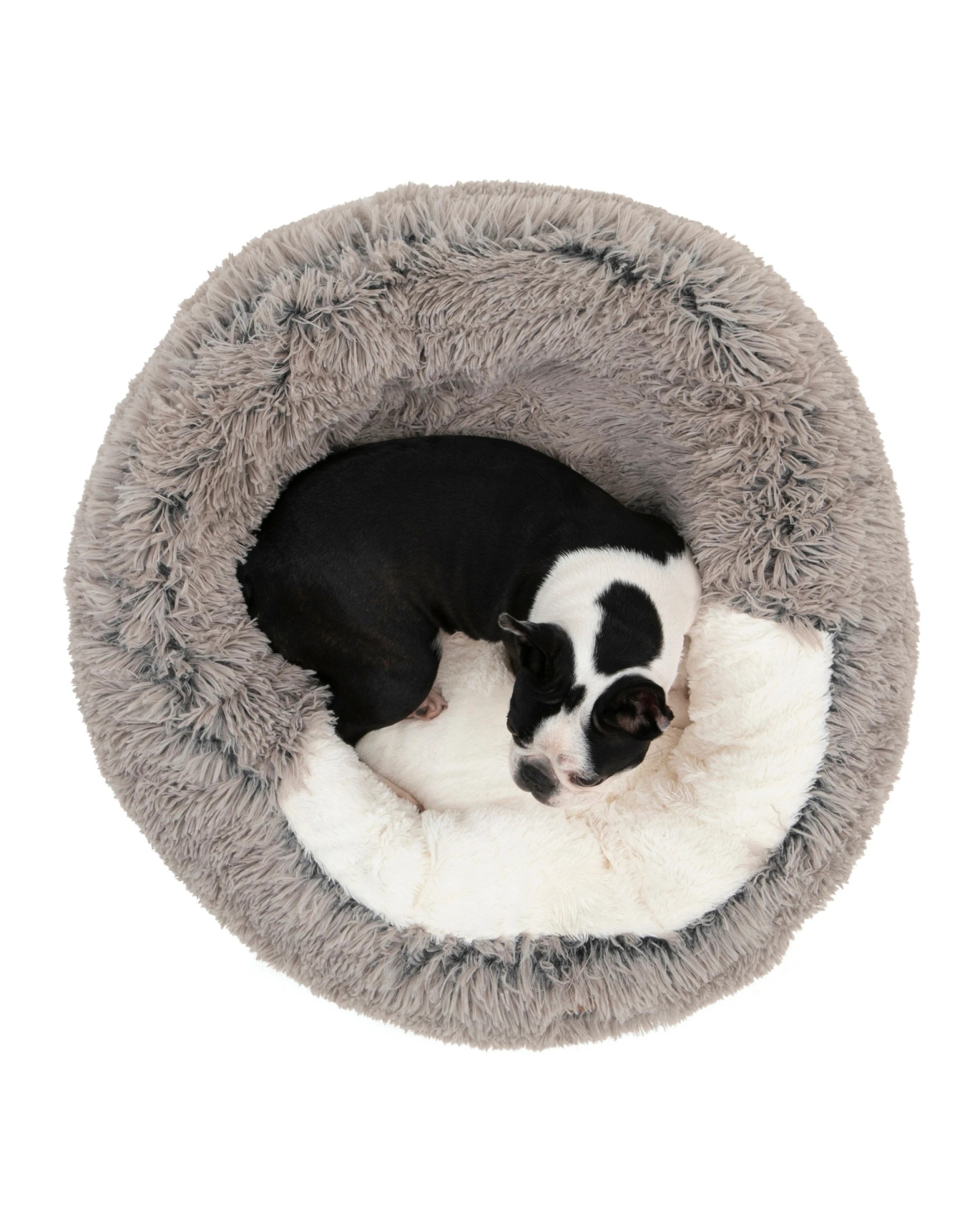 4 Charlie's Snookie Hooded Faux Fur Calming Dog Bed Small - Grey, 4 of 6
