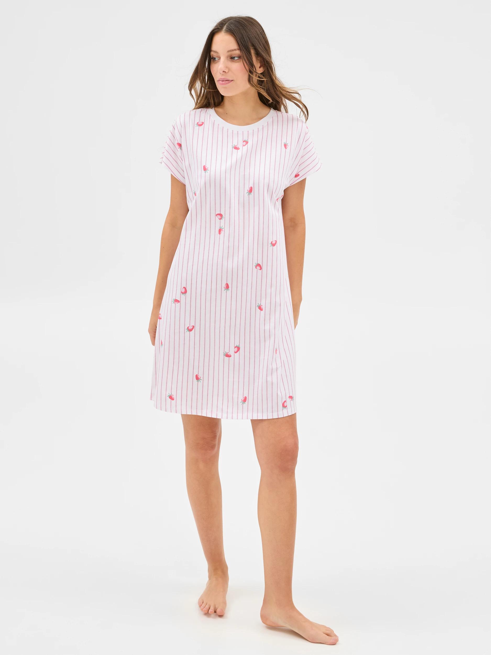 2 Target Australian Cotton T-shirt Nightie STRAWBERRY STRIPE, 2 of 5