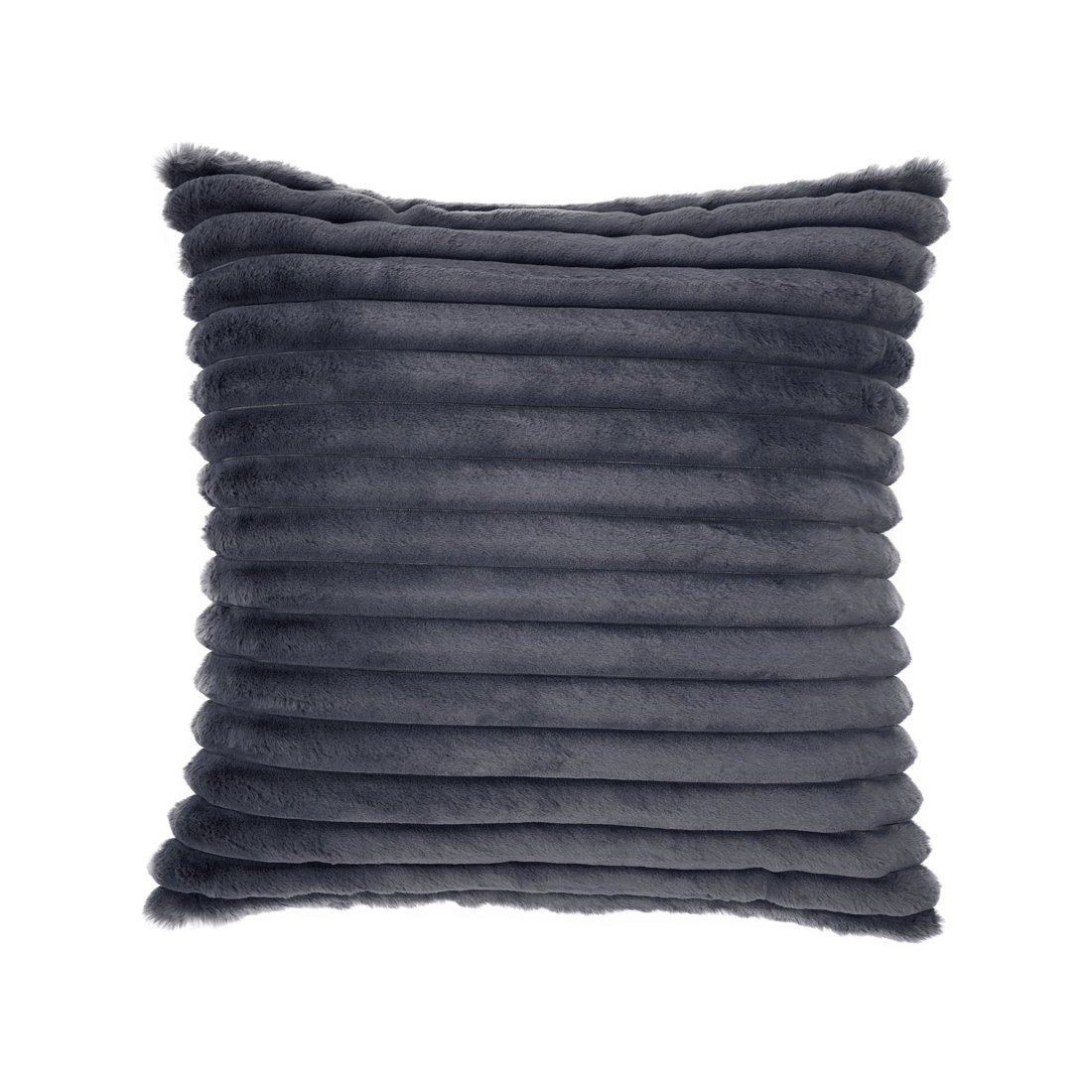 1 60cm Coco Faux Fur Cushion - Charcoal, 1 of 4