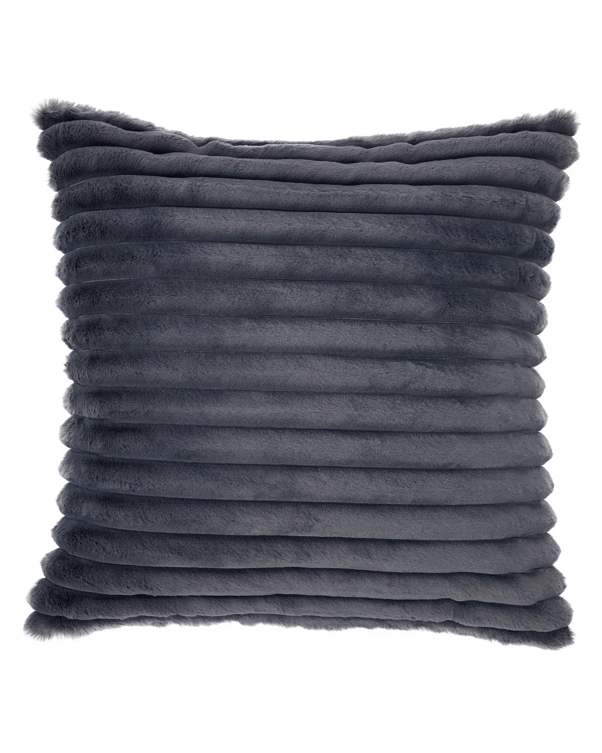 1 60cm Coco Faux Fur Cushion - Charcoal, 1 of 4