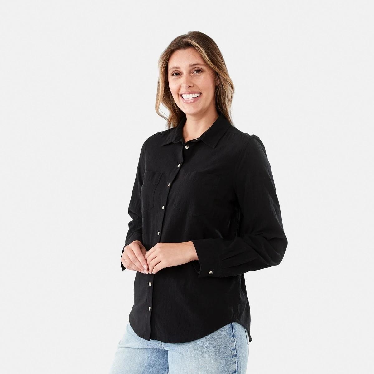 2 Long Sleeve Casual Shirt Black, 2 of 8