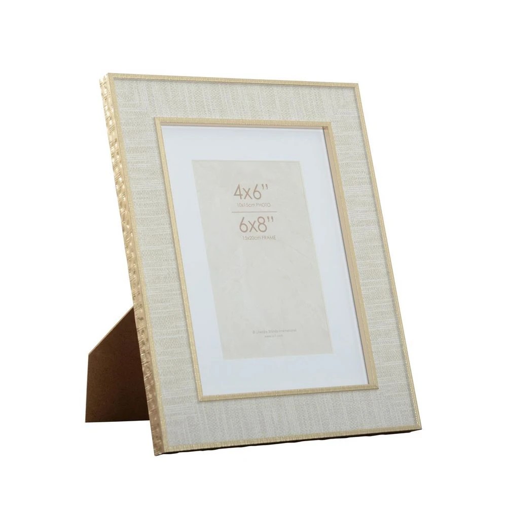 1 Nova 6x8" Frame with 4x6" opening White/Gold, 1 of 4