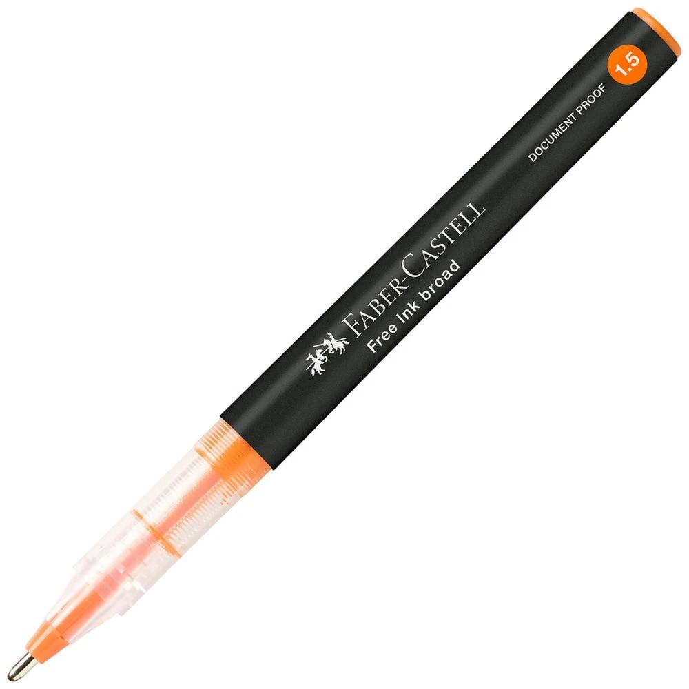 2 Faber Castell Free Ink Rollerball Pen 1.5 mm Orange, 2 of 2