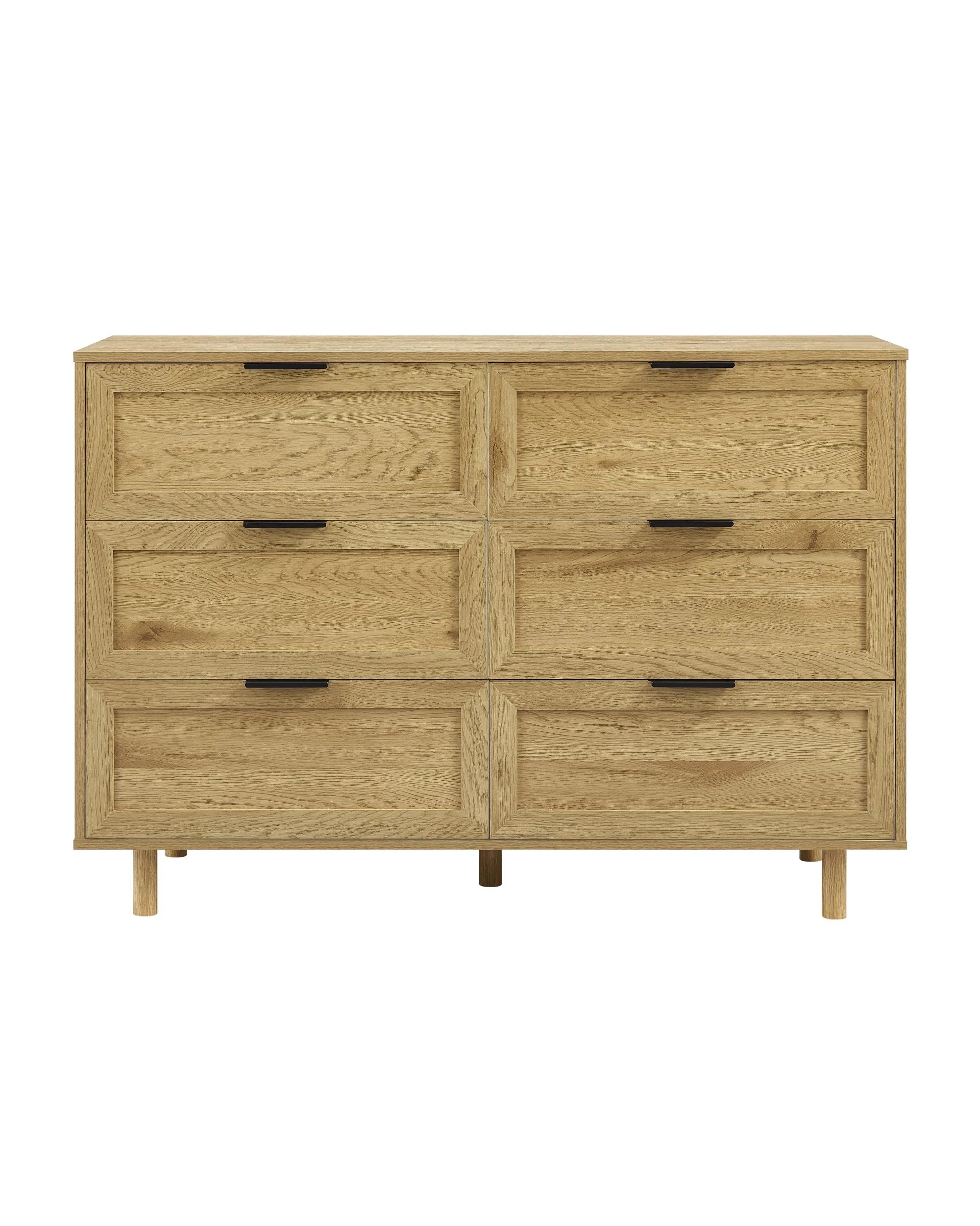 4 Kodu Tallboy Dresser Chest 6 Drawers Oak Look - Natural, 4 of 10