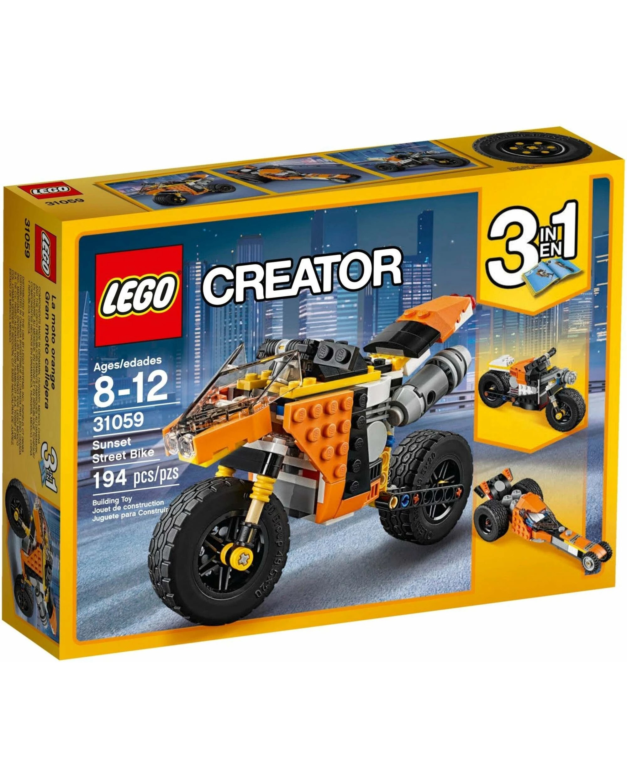 1 LEGO 31059 3-in-1 Sunset Street Bike, Road Bike & Dragster, 1 of 5