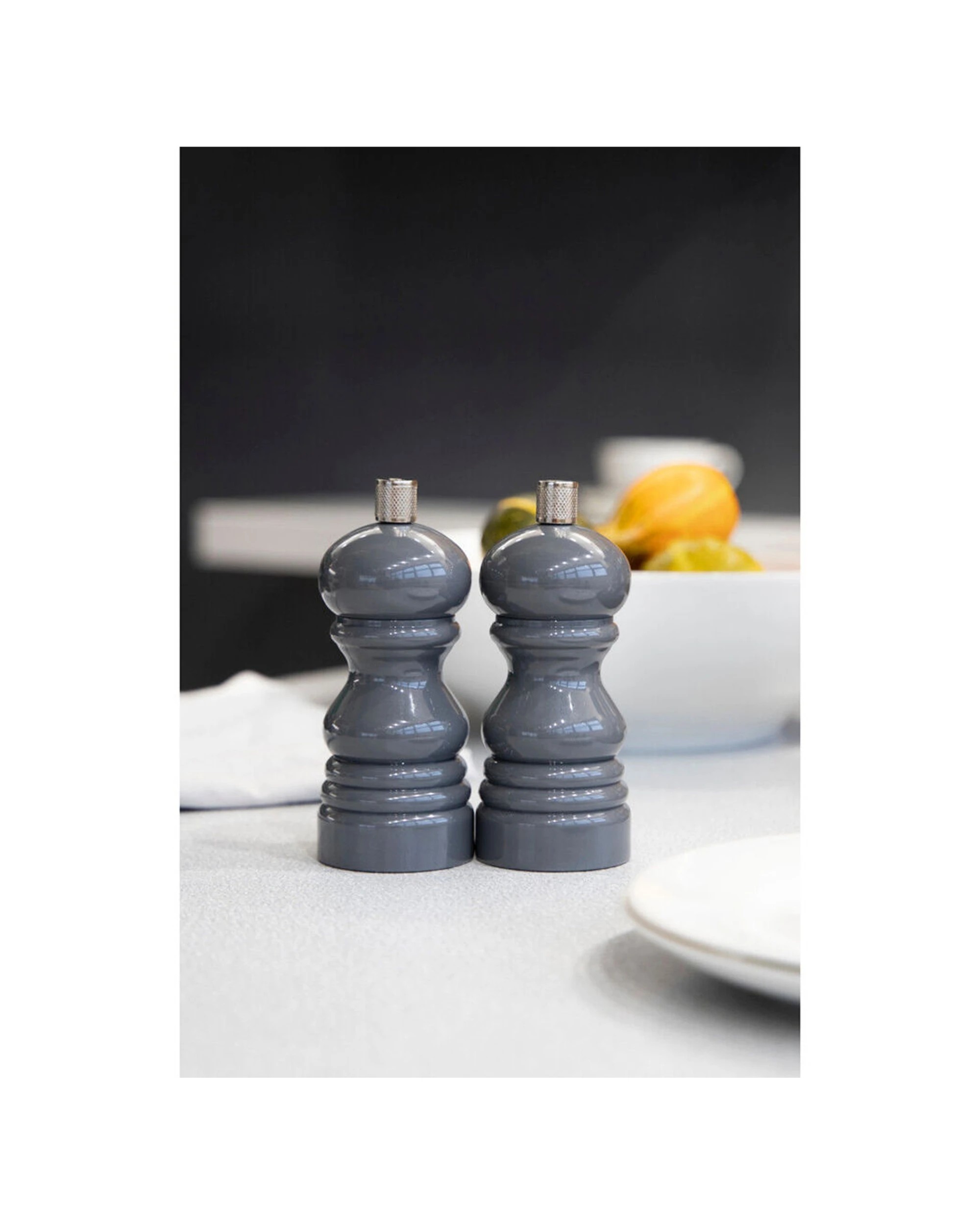 5 Mastercraft 2PK 12cm Classic Capstan Salt Pepper Mill Spice Grinder Kitchen Utensils Set - Grey, 5 of 6