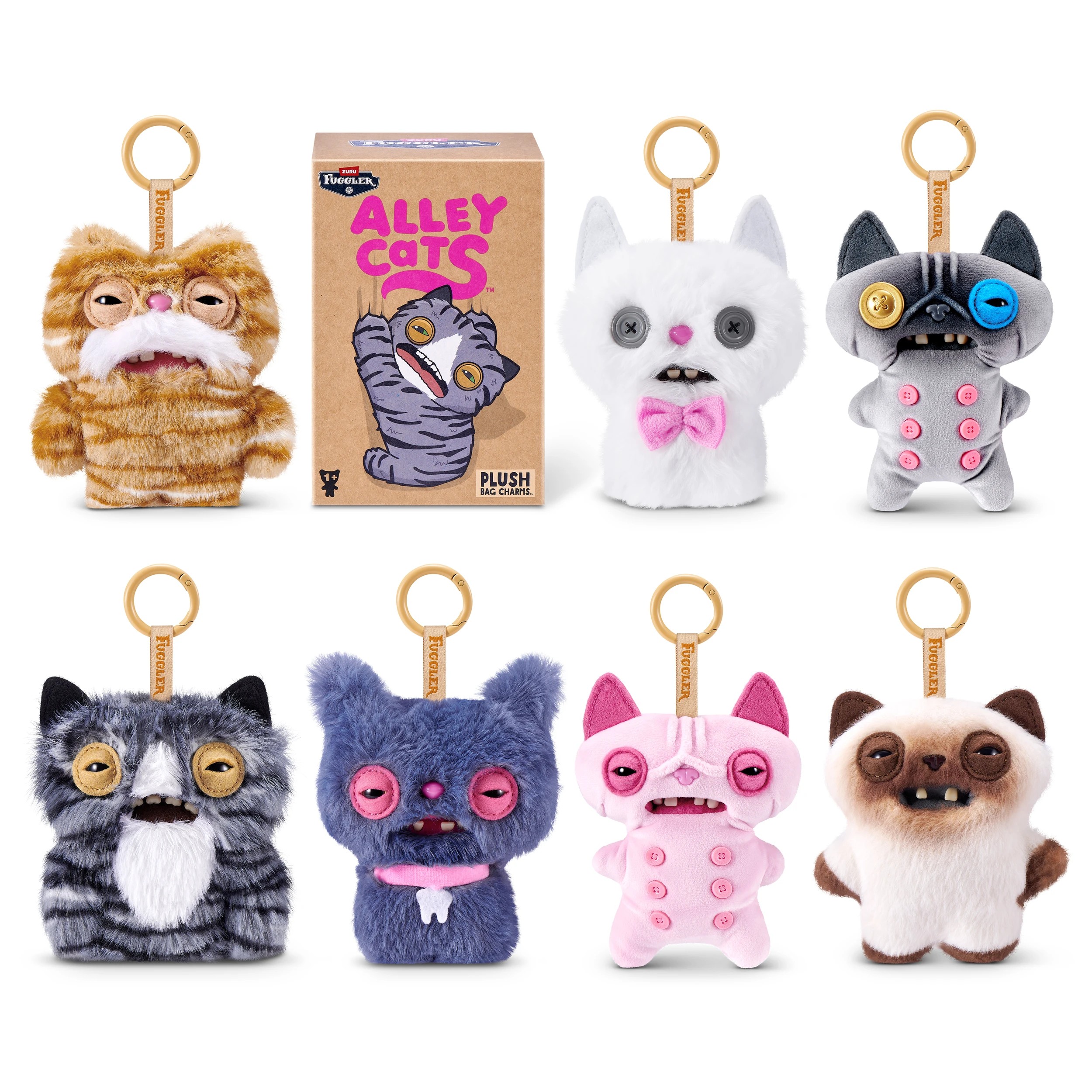 1 12cm Zuru Fuggler Alley Cats Plush Bag Charms - Assorted, 1 of 10