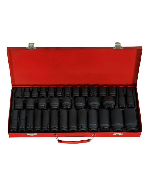 Giantz 35pcs 1/2" Drive Impact Socket Set Metric 8-32mm with Case - Black