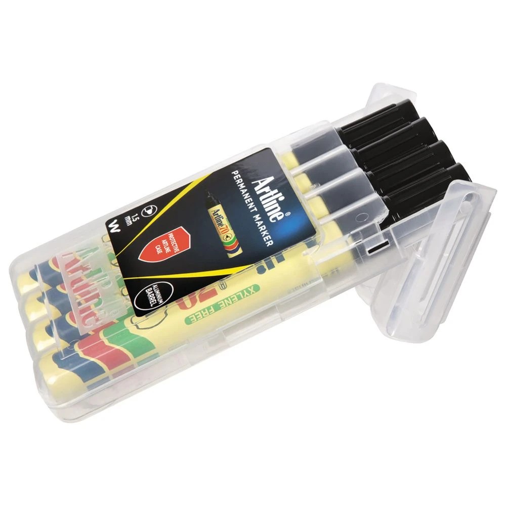 4 Artline 70 Permanent Markers Black 4 Pack, 4 of 4