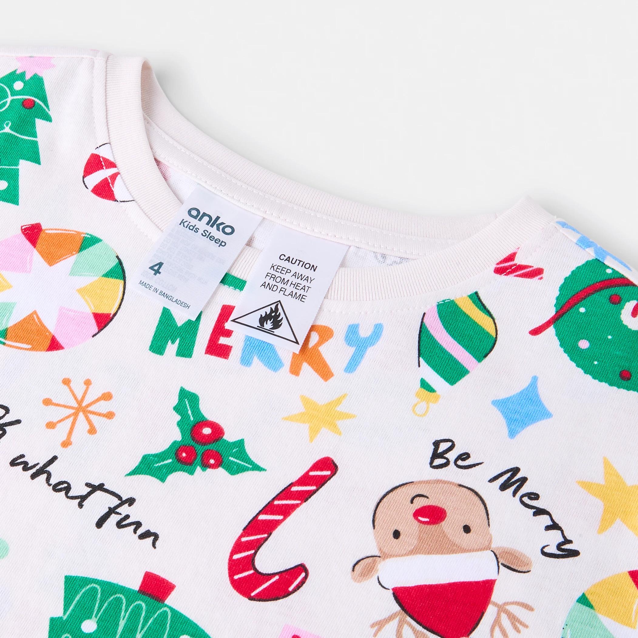 7 Christmas All Over Print Family Matching Pyjama Set Xmas White, 7 of 8