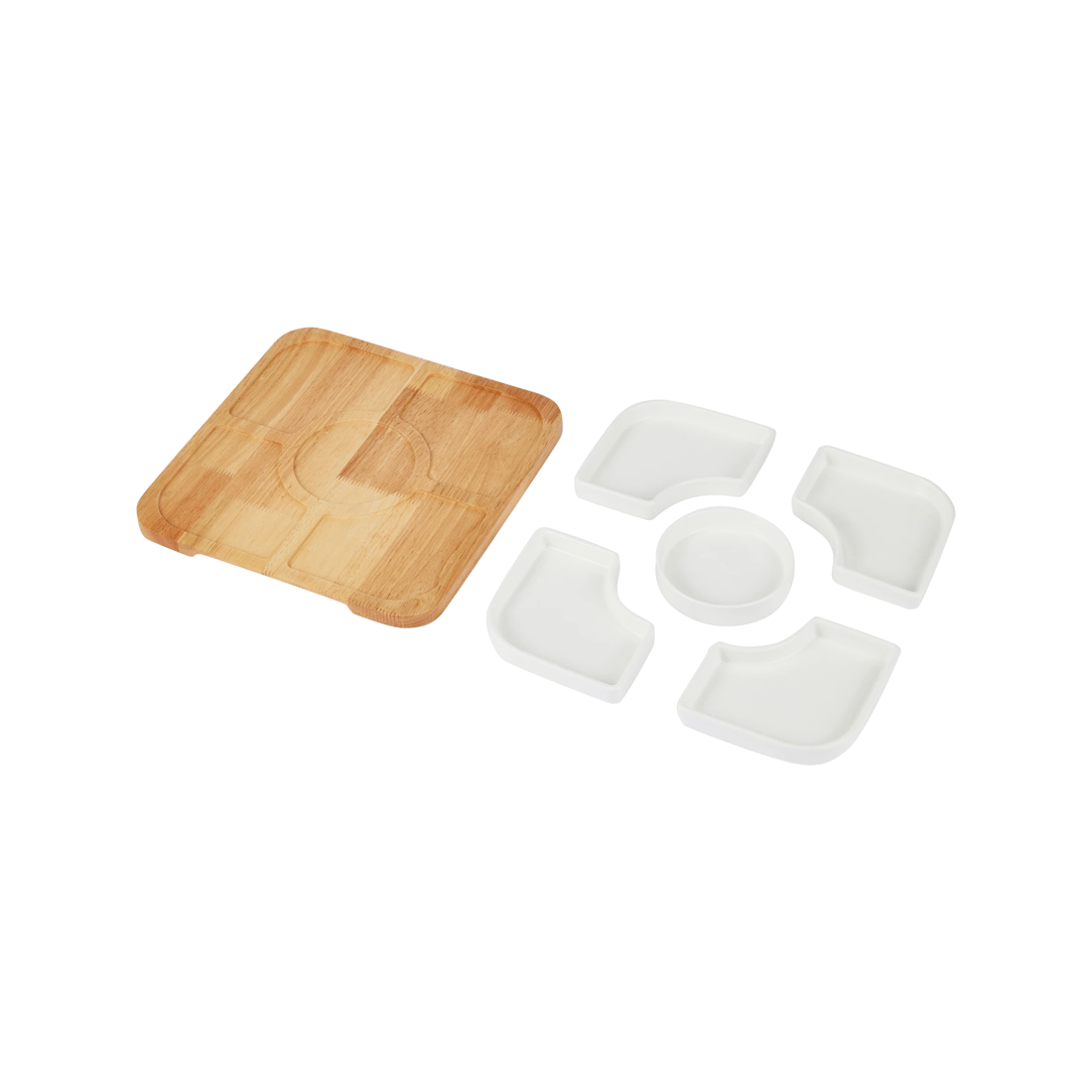 4 White Sectional Serve Set, 4 of 5
