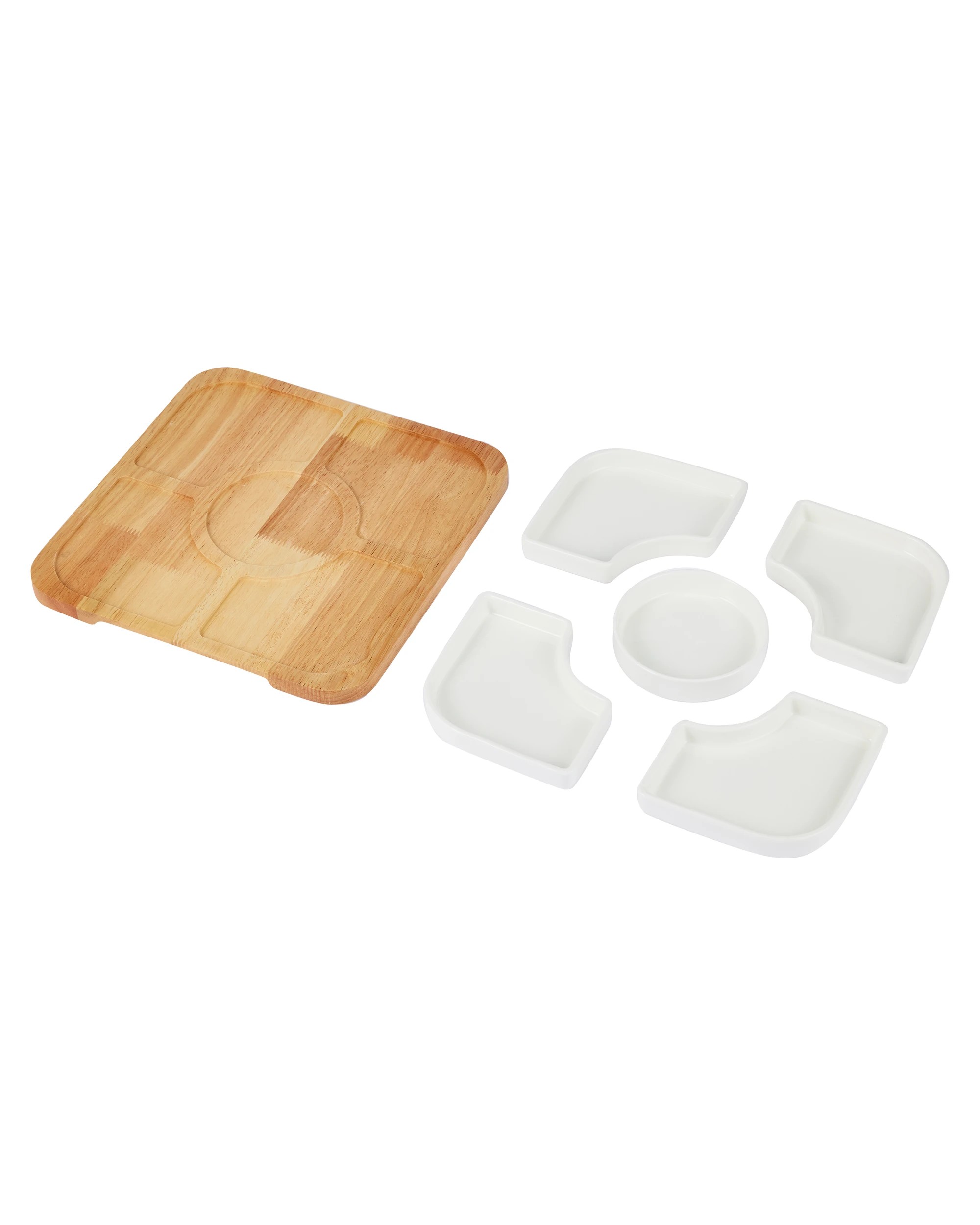 4 White Sectional Serve Set, 4 of 5