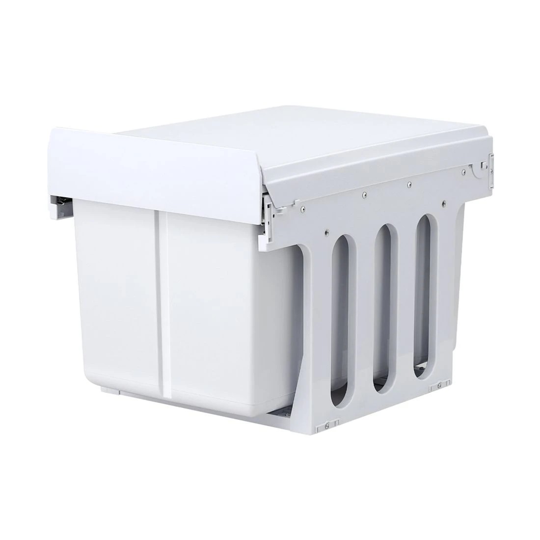 1 Cefito Pull Out Bin Kitchen Triple Slide Garbage Rubbish Bins Basket  31L - White, 1 of 4