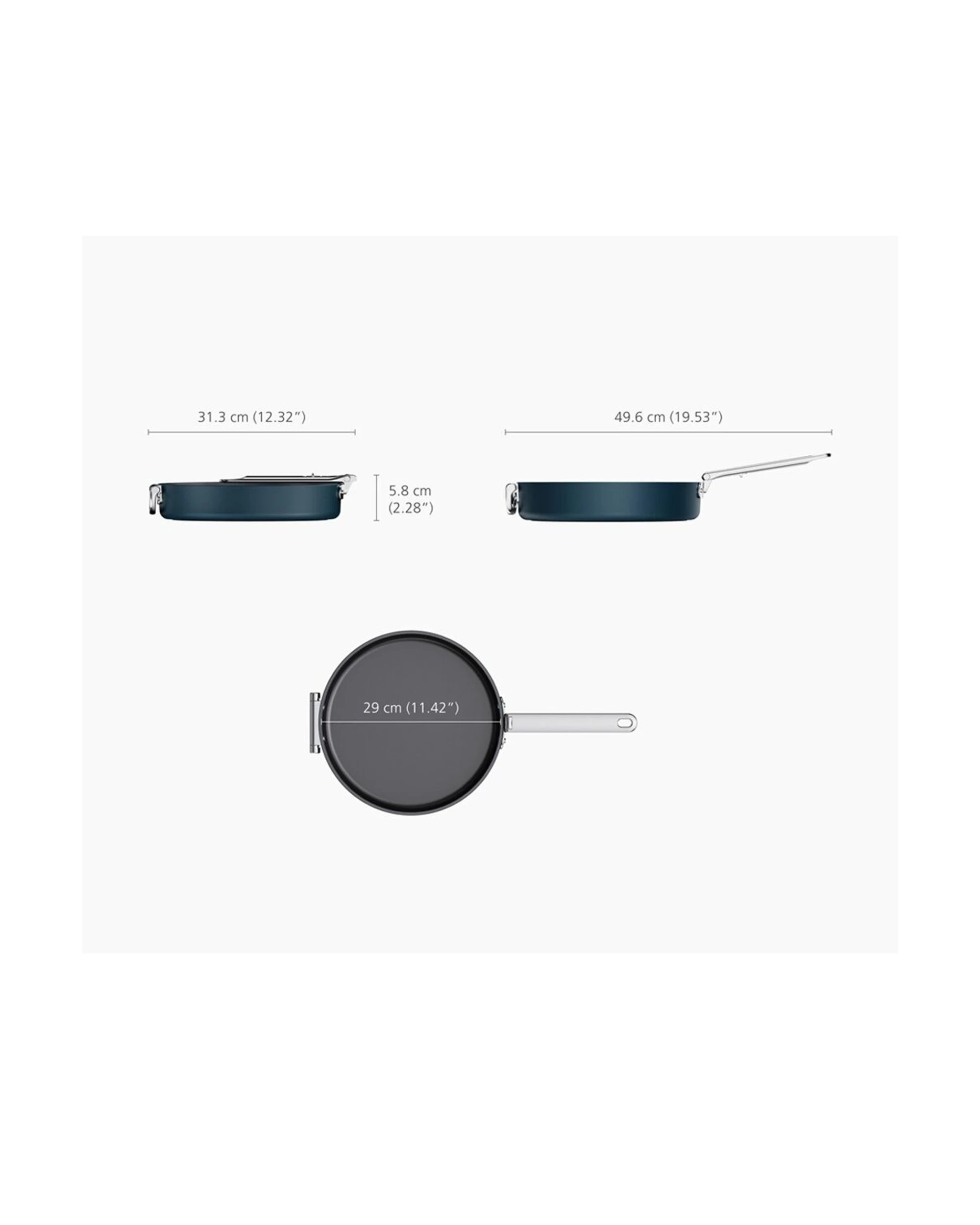 7 Joseph Joseph 28cm Shallow Induction Frying Pan With Foldable Handle Midnight - Blue, 7 of 7