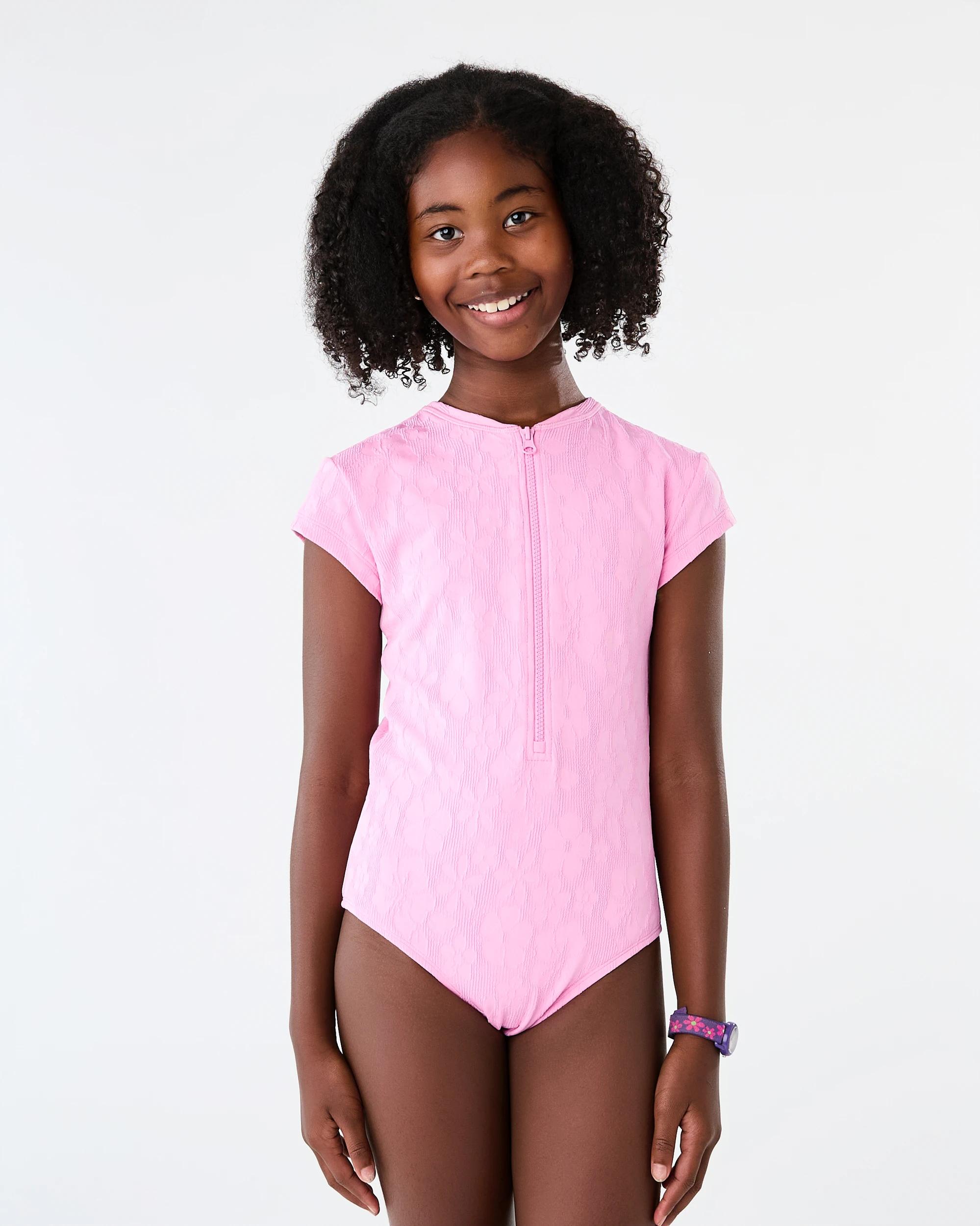 1 One Piece Print Bather with Cap Sleeve Trpc Flwrs, 1 of 8