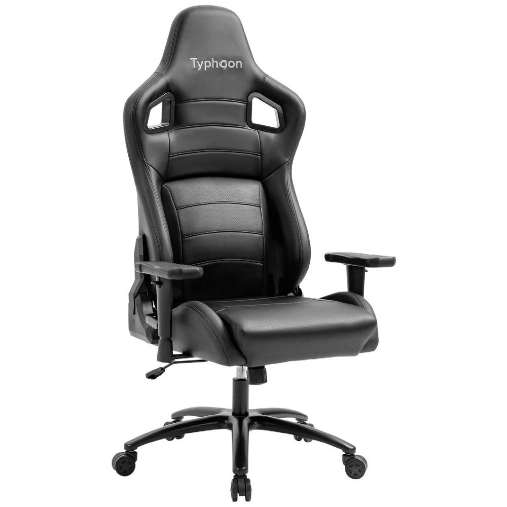 1 Typhoon Viper XL Gaming Chair PU Black Ergonomic Chairs and Desk Chairs, 1 of 10