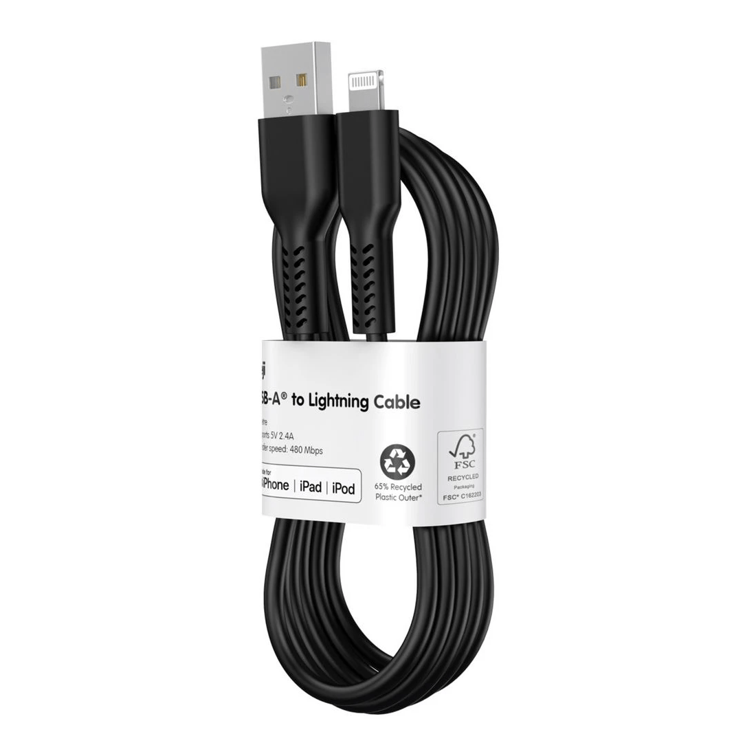 4 Keji USB-A to Lightning Cable 2m Black, 4 of 5