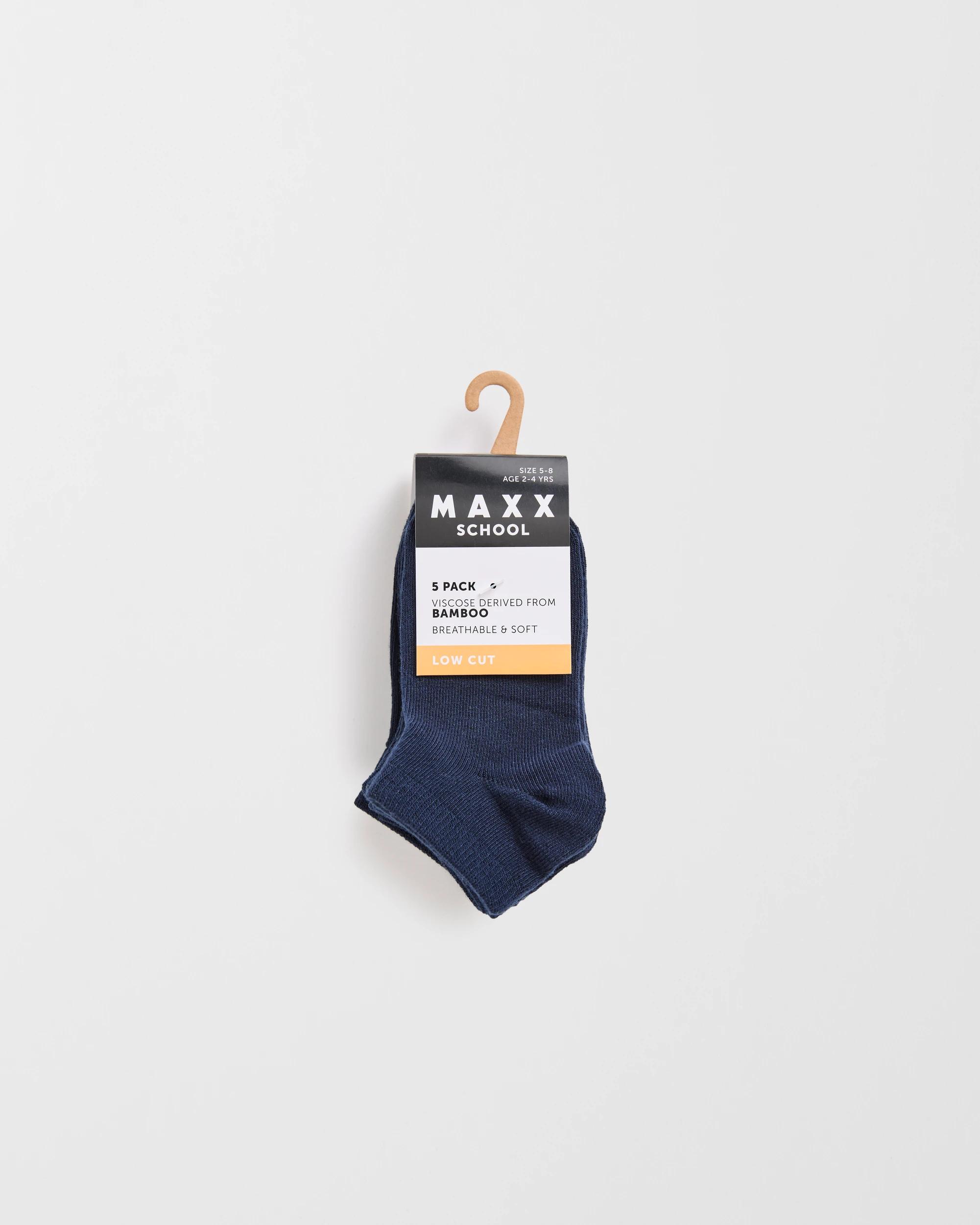 3 Maxx Bamboo 5 Pack Low Cut School Socks NAVY, 3 of 3
