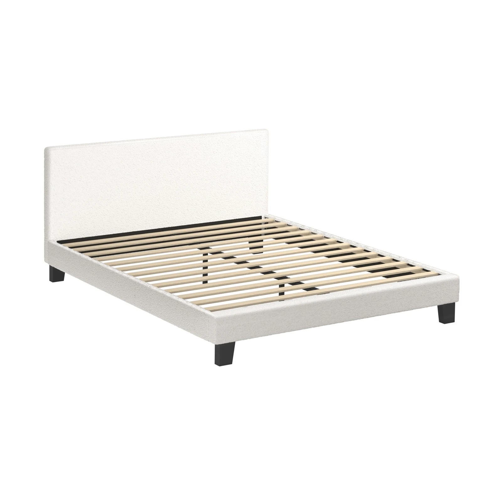 9 Oikiture Bed Frame Double Size Boucle - White, 9 of 10