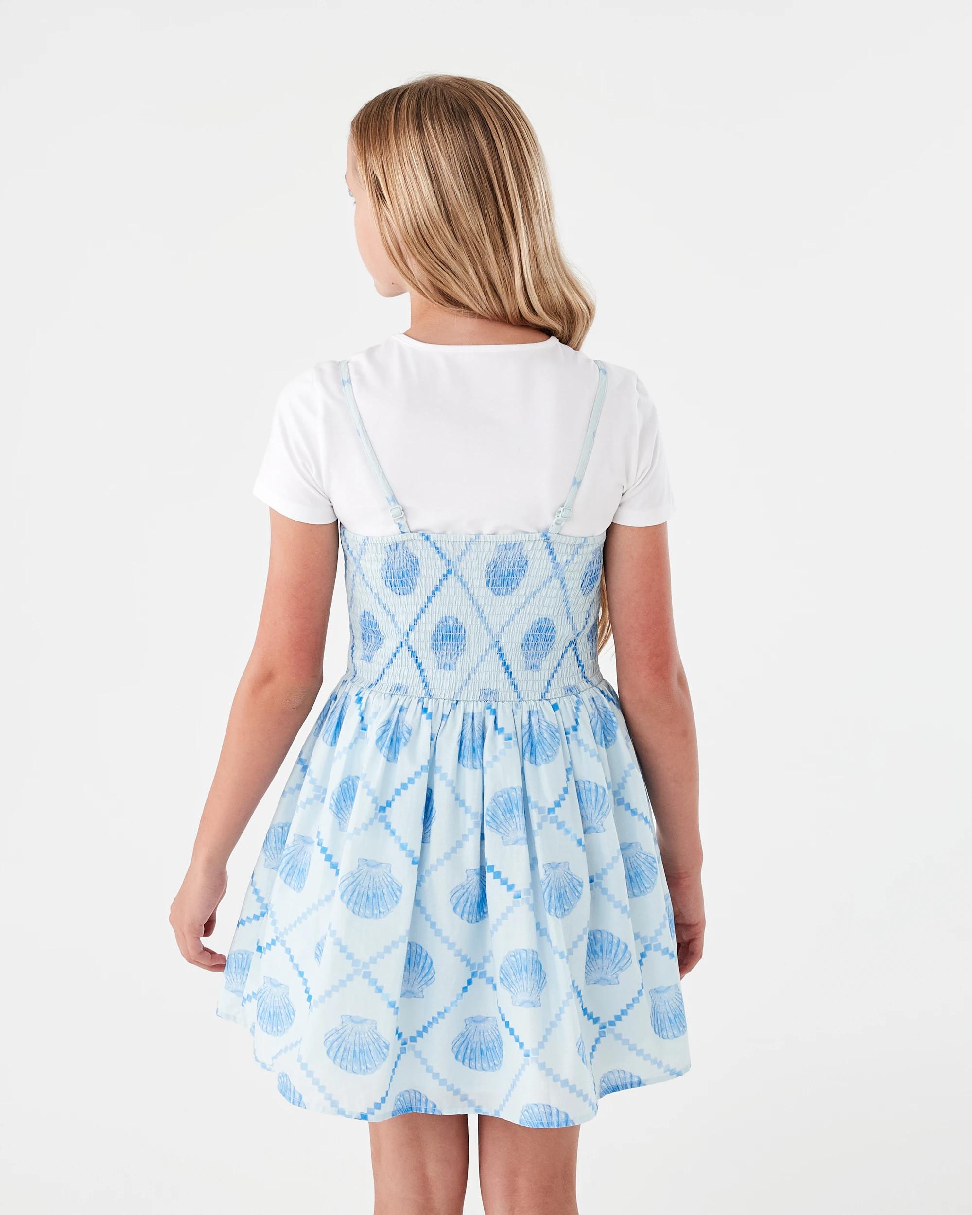 2 2 Piece Twofer Dress Set Blue Shels, 2 of 9