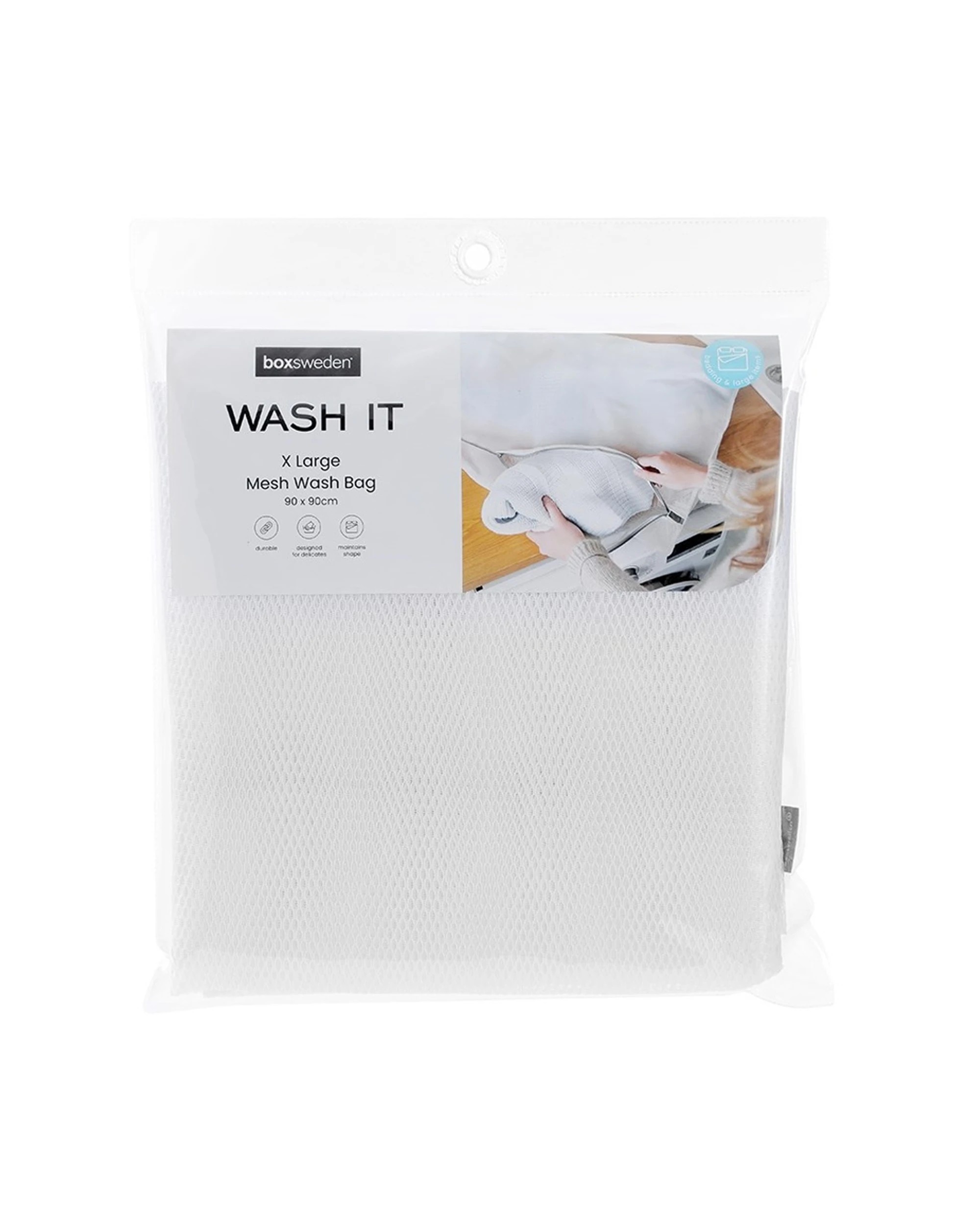 3 Boxsweden 6PK Mesh Wash Clothes Bag Durable Laundry Protection XL 90x90cm - White, 3 of 4