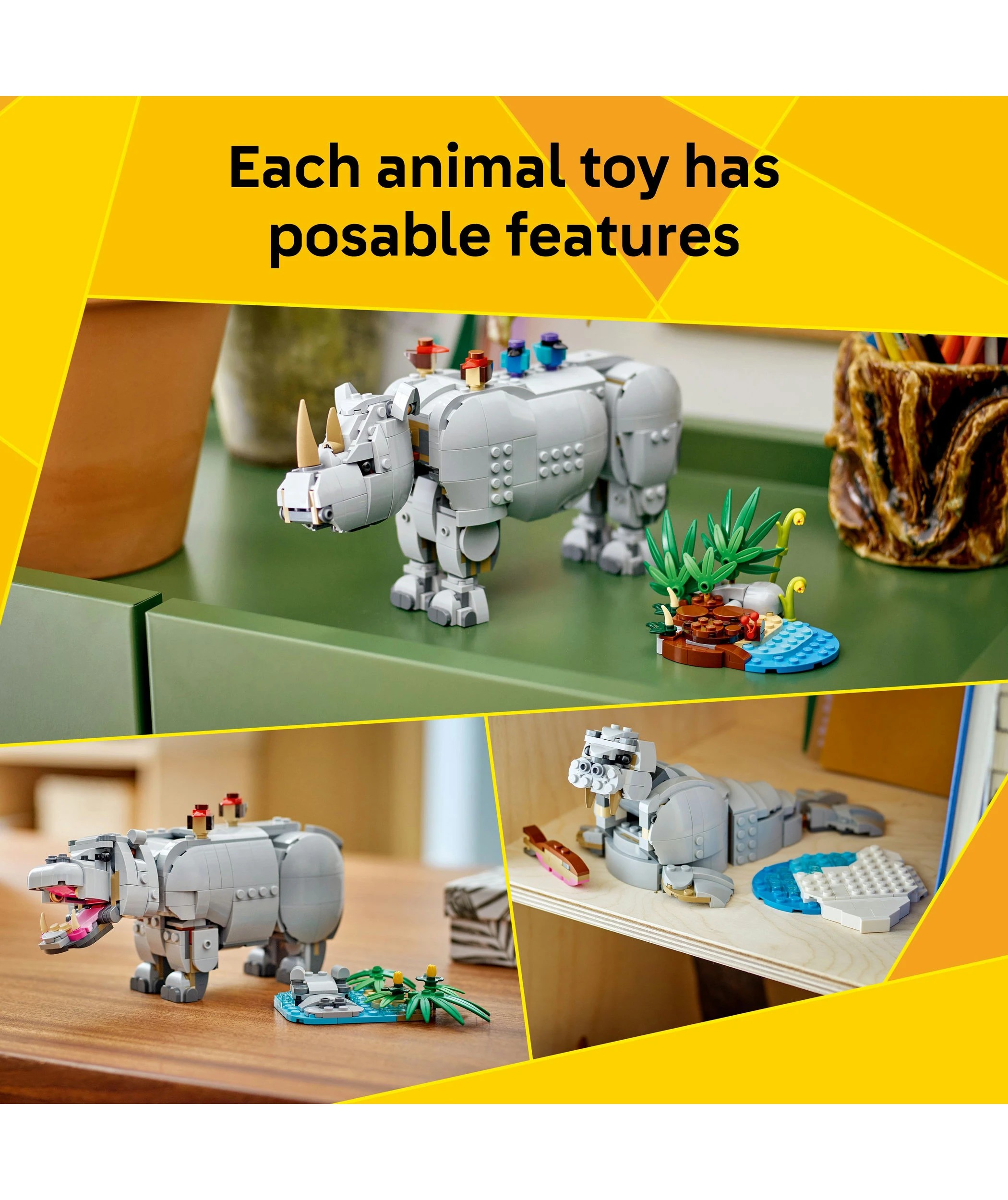 5 LEGO Creator Wild Animals: Majestic Rhino with Birds 31171, 5 of 10