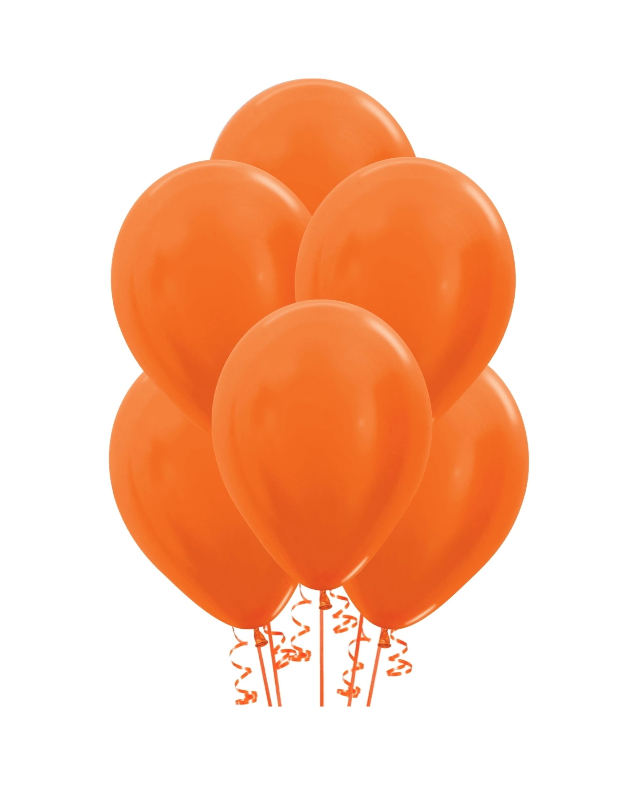 1 Unique Metallic Latex Balloons 30cm Round Pack of 25 - Orange, 1 of 1