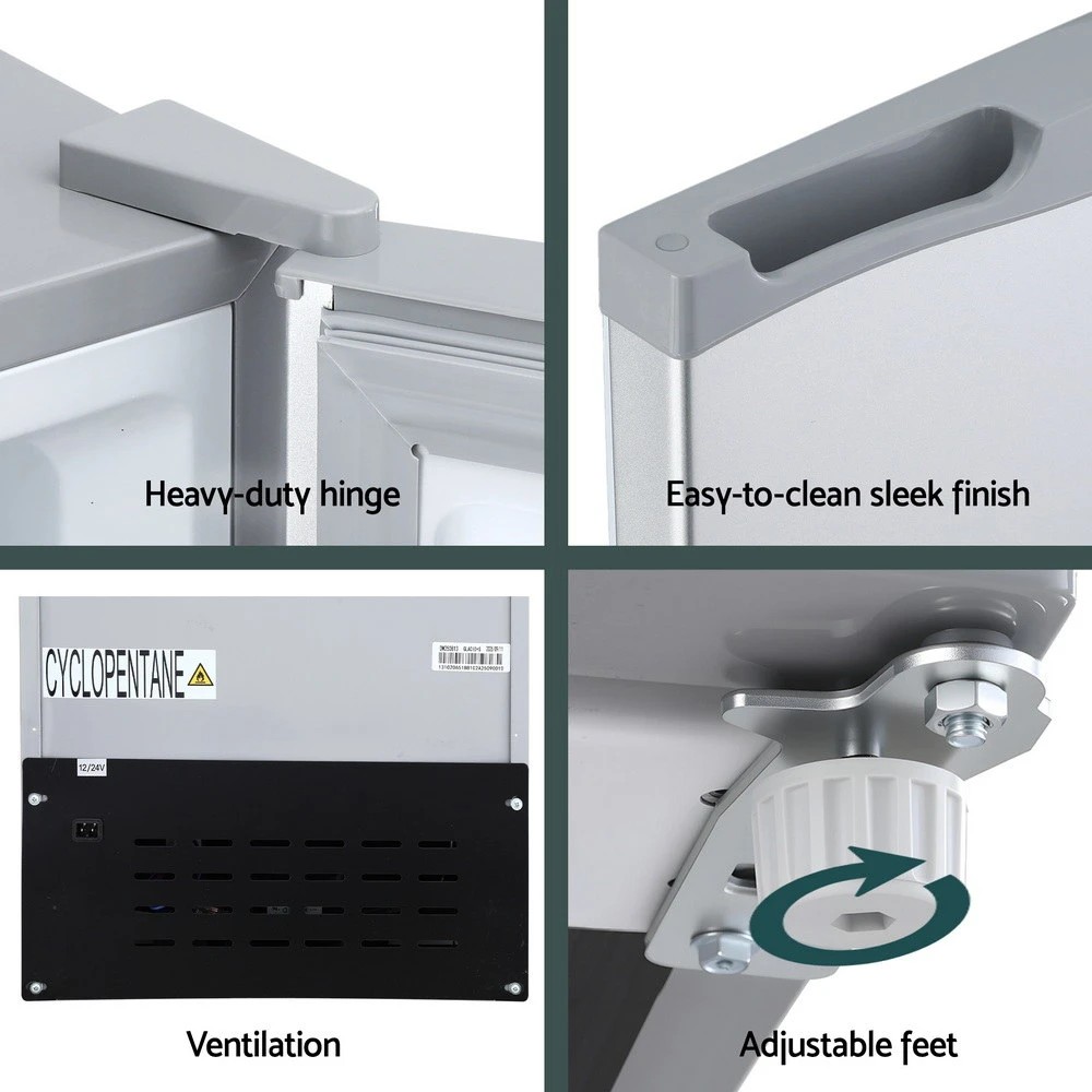 9 Glacio 65L Portable Fridge Freezer Bar Upright 12V/24V/240V Camping Caravan - Silver, 9 of 10