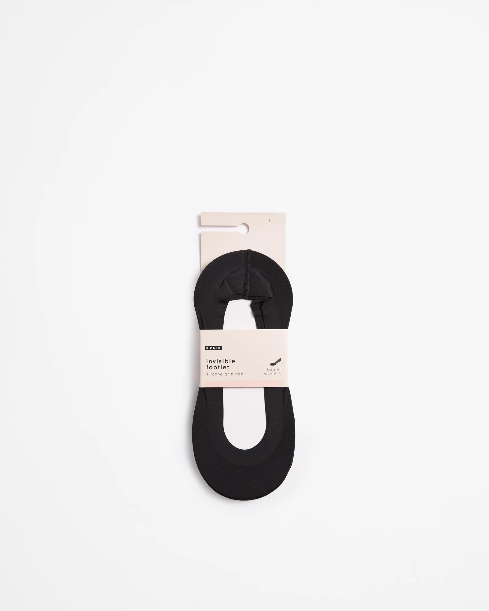 3 Target 3 Pack Invisible Footlet Socks BLACK, 3 of 3