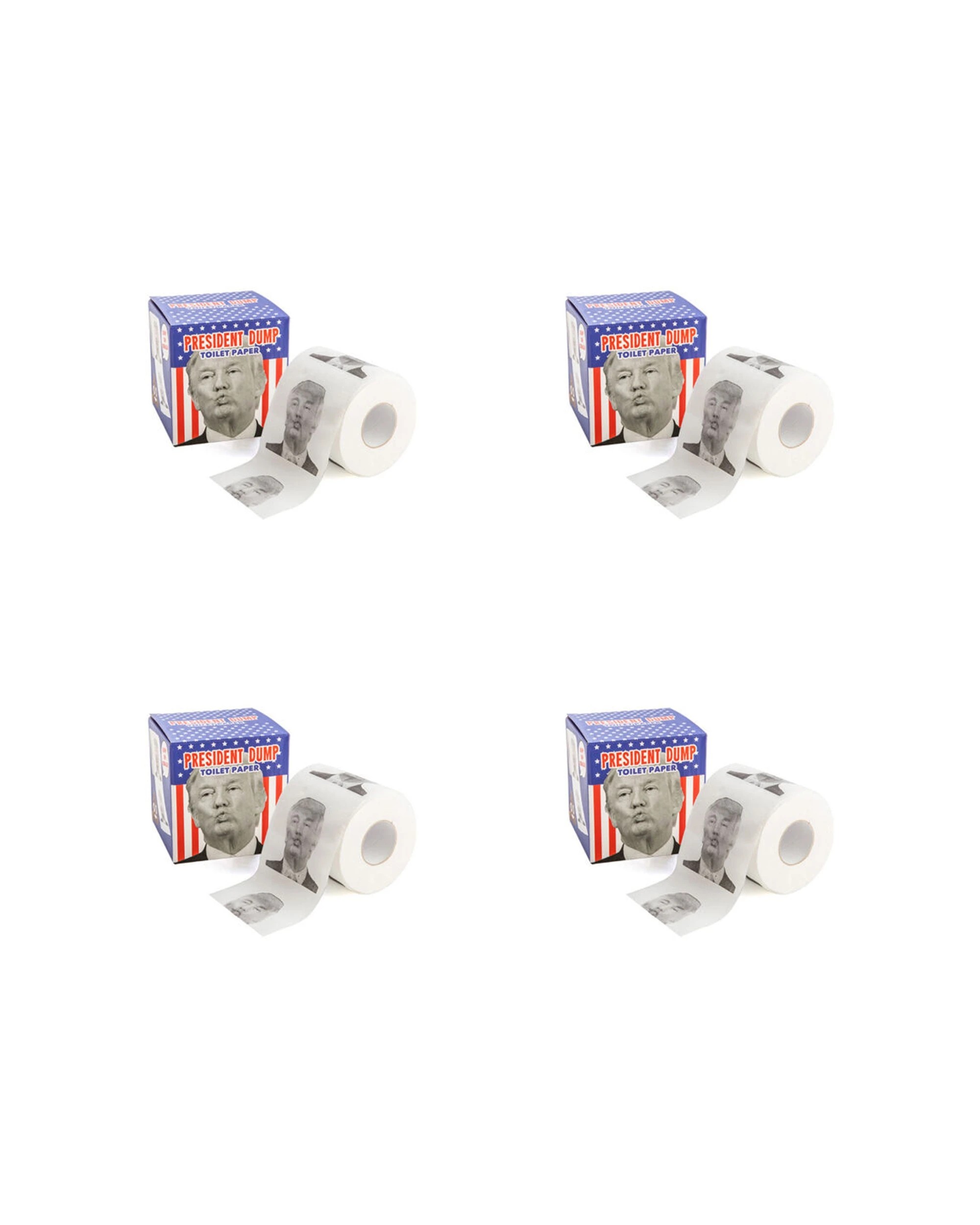 1 MDI 4PK Toilet Paper President Dump Donald Printed Novelty - White, 1 of 1