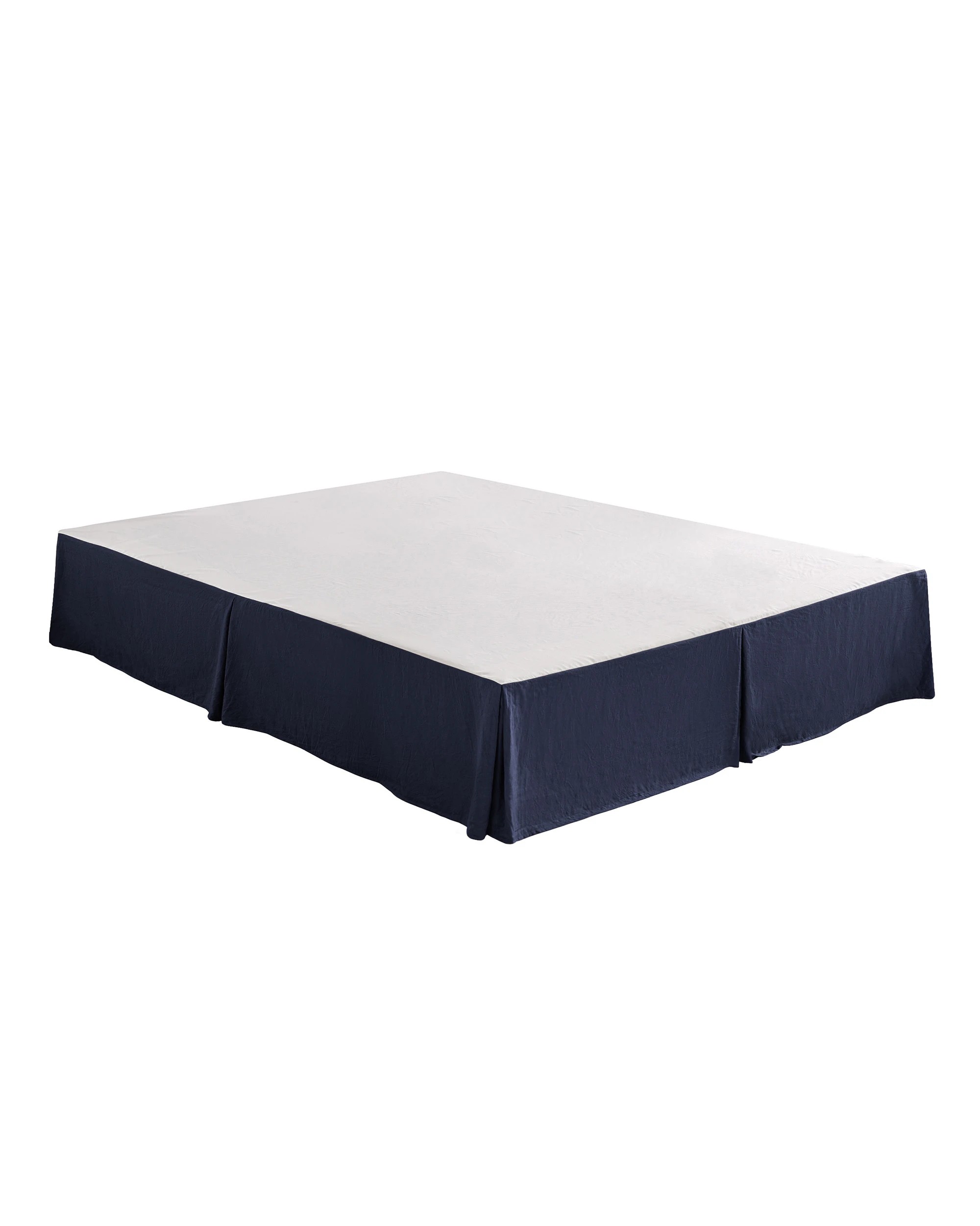 9 Dreamaker Superfine Washed Microfibre Pleated Valance - Queen Bed - Navy, 9 of 9