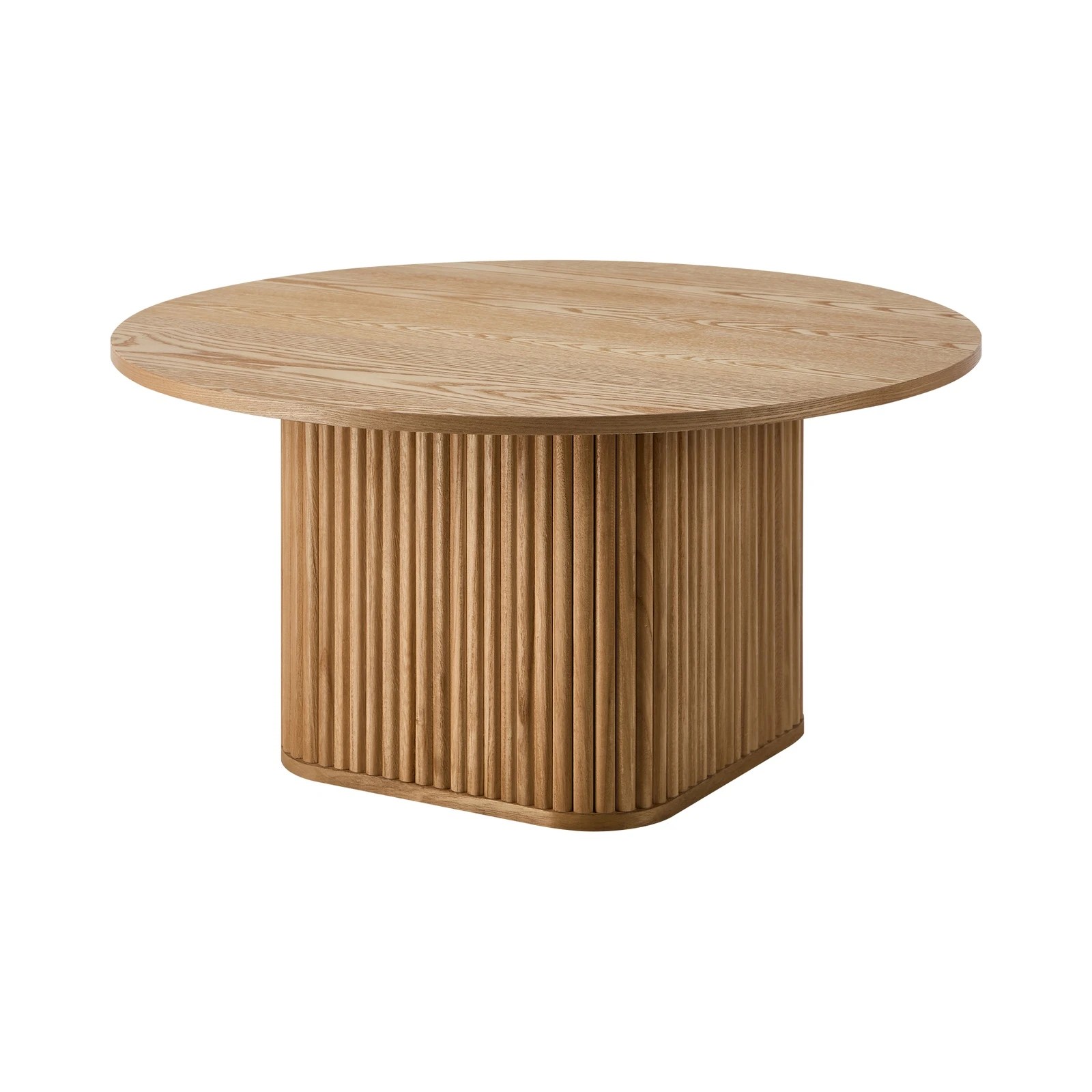 7 Oikiture Coffee Table Side End Tables Sofa Desk Round Wooden Furniture - Natural, 7 of 9
