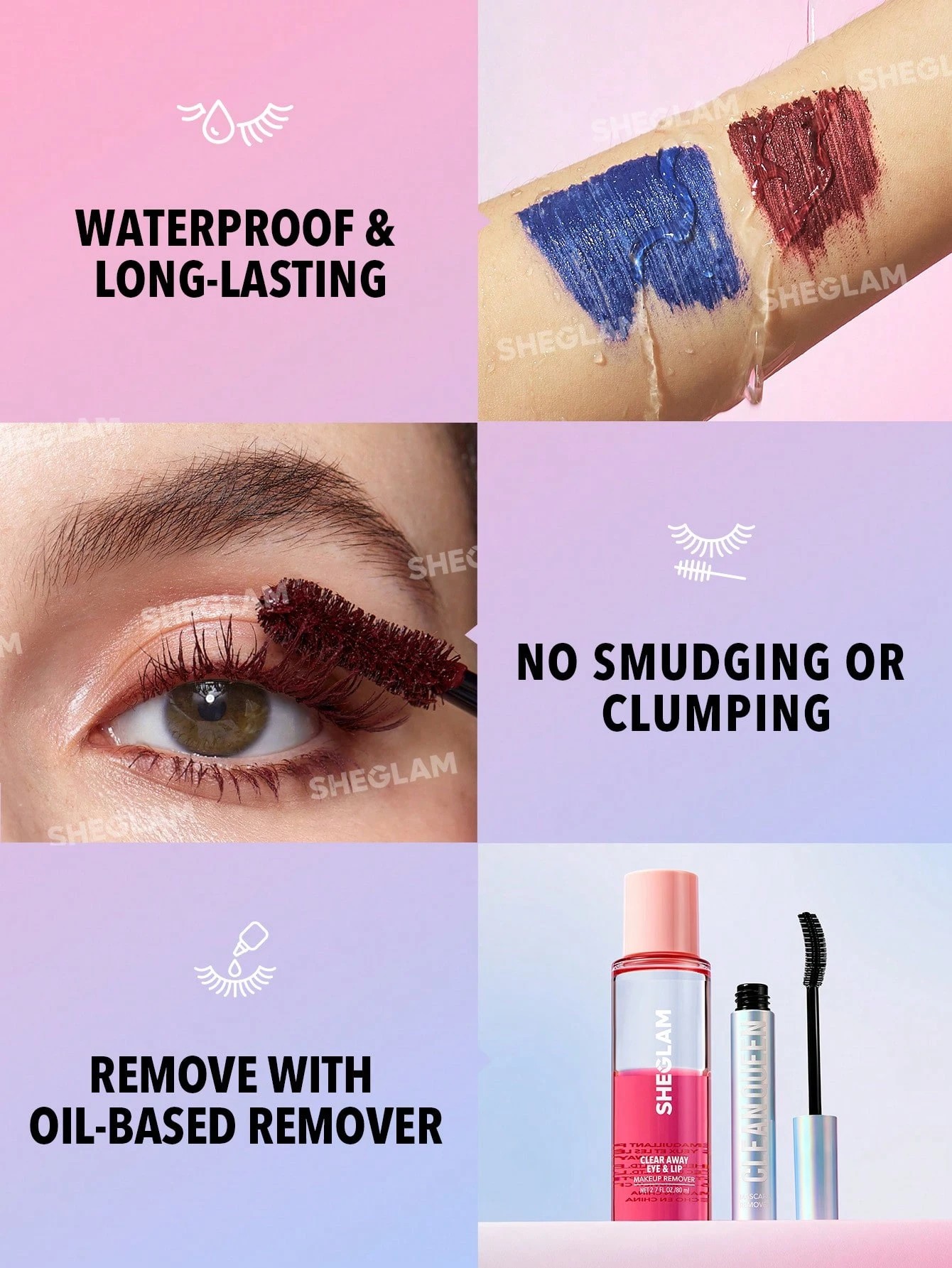 6 SHEGLAM All-In-One Volume & Length Mascara - Waterproof Burgundy, 6 of 9