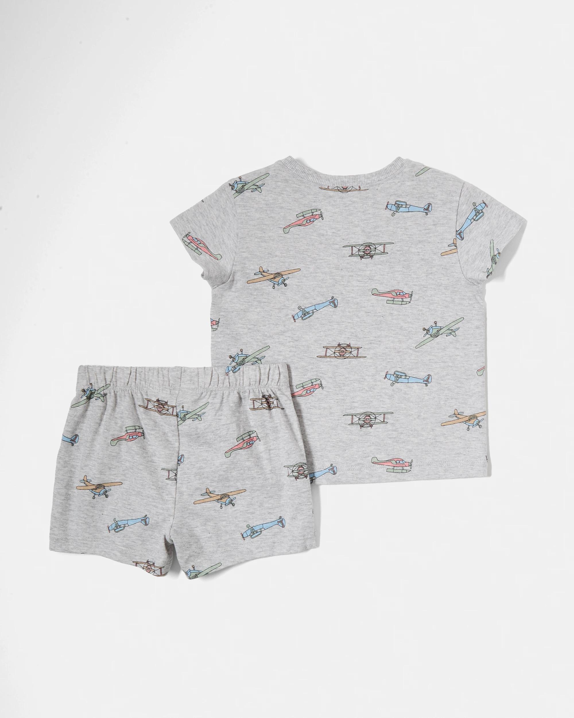 2 Short Sleeve Pyjama Set COLOURFUL PLANES, 2 of 4