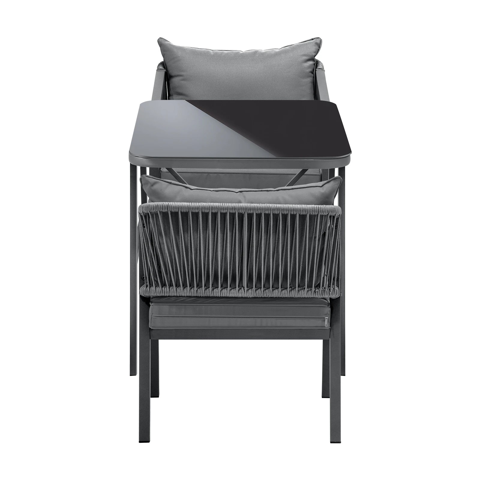 7 Livsip 3pcs Outdoor Dining Setting Lounge Patio Furniture Table Chairs Set
 - Grey, 7 of 10