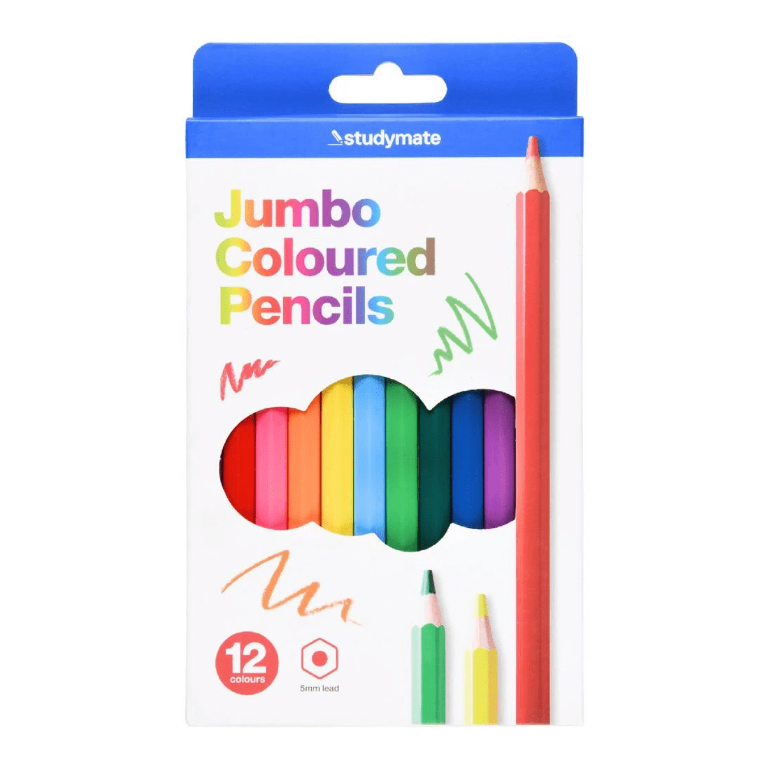 1 Studymate Coloured Jumbo Pencils 12 Pack, 1 of 10