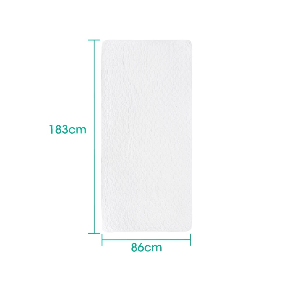 2 ZUNI Bed Pad Waterproof Protector Incontinence Underpad Washable 183CM 2PCS - White, 2 of 3