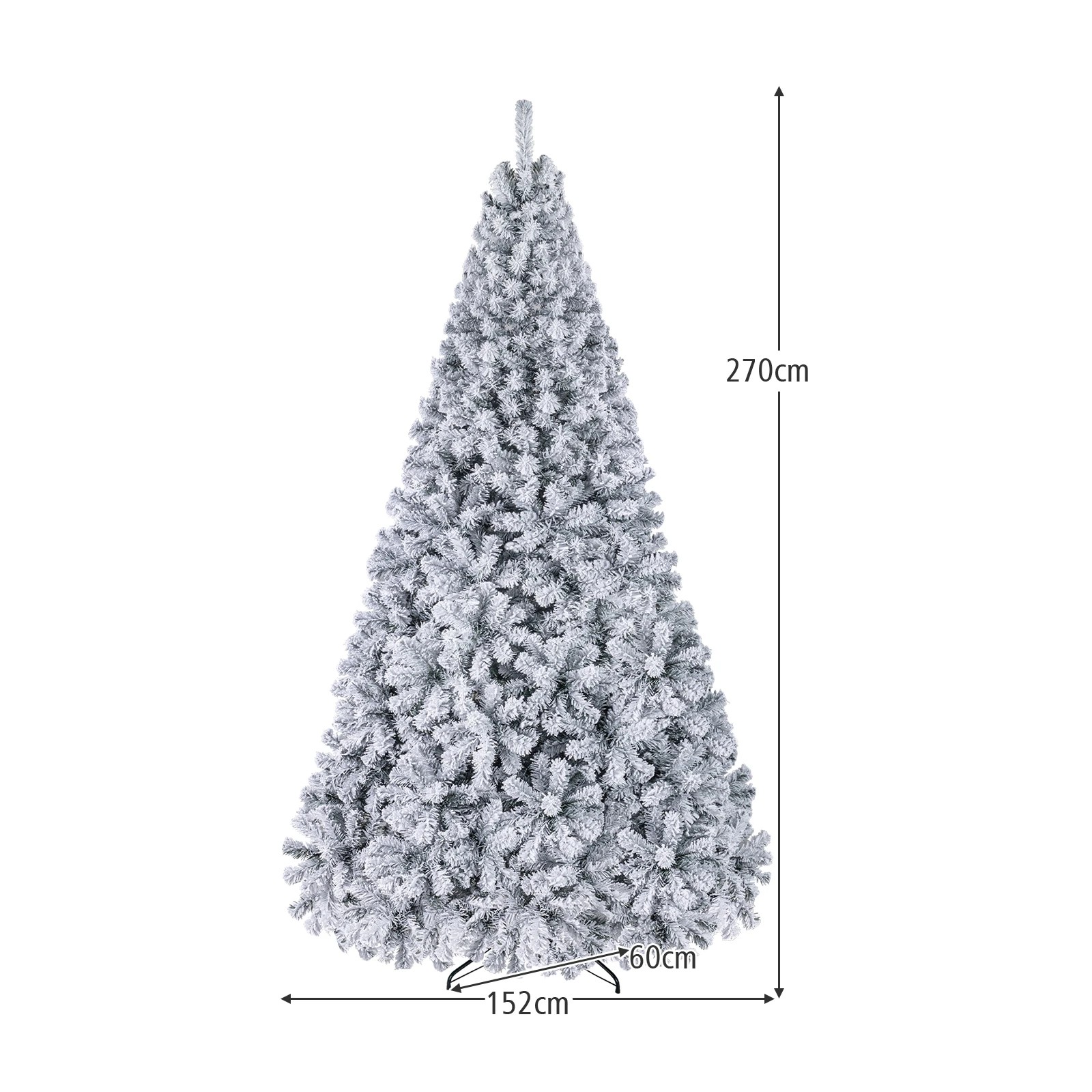 2 Costway 2.8m Flocked Cedar Christmas Tree w/750 LEDs Pre-Lit Artificial Xmas Tree, 2 of 8