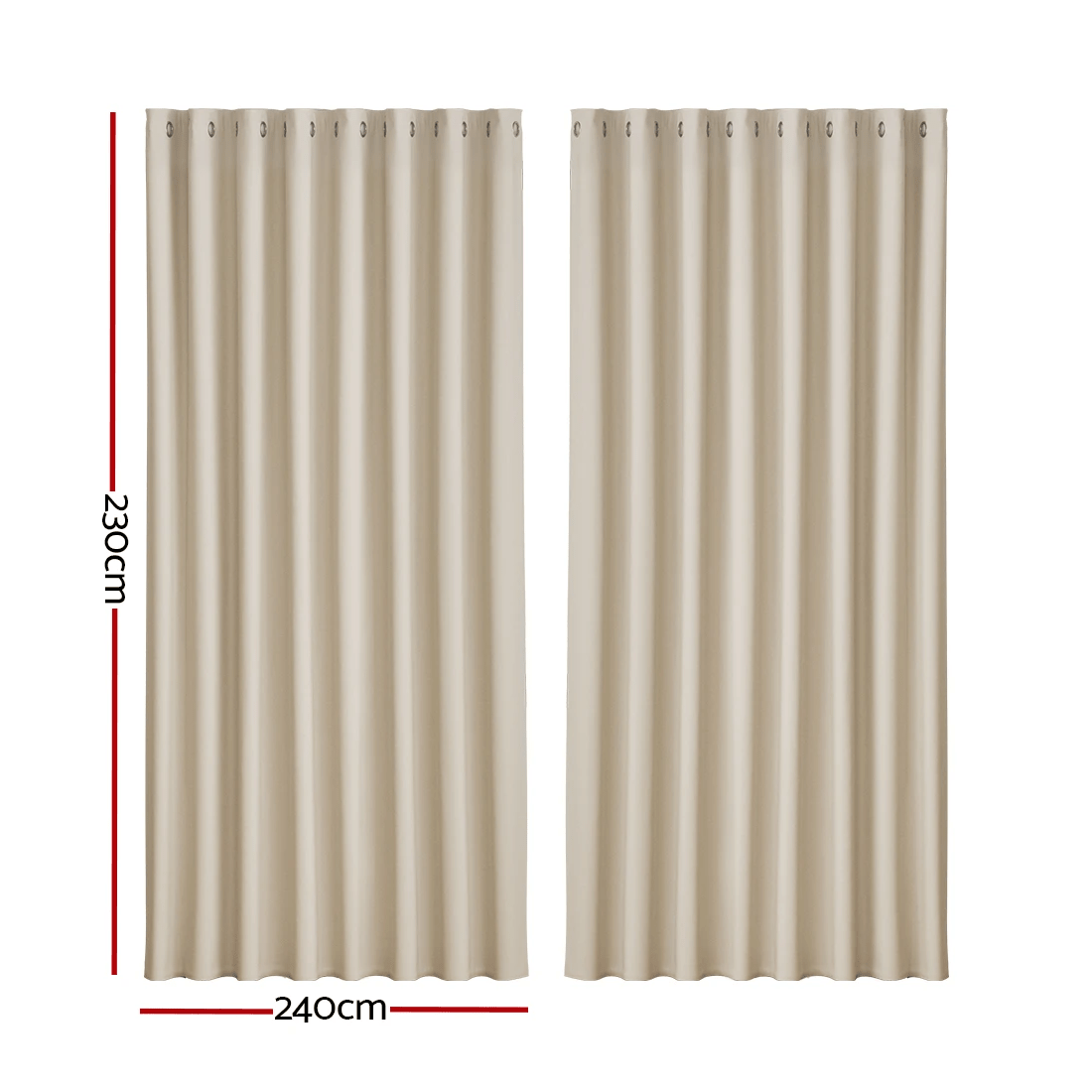 2 Artiss 2X Blockout Curtains Eyelet 240x230cm - White, 2 of 6