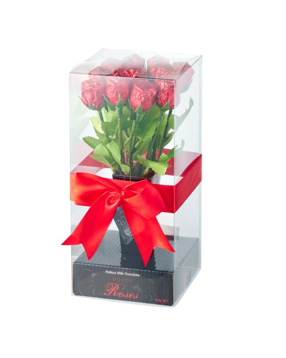 Lolliland Dozen Milk Chocolate Red Roses Box of 12