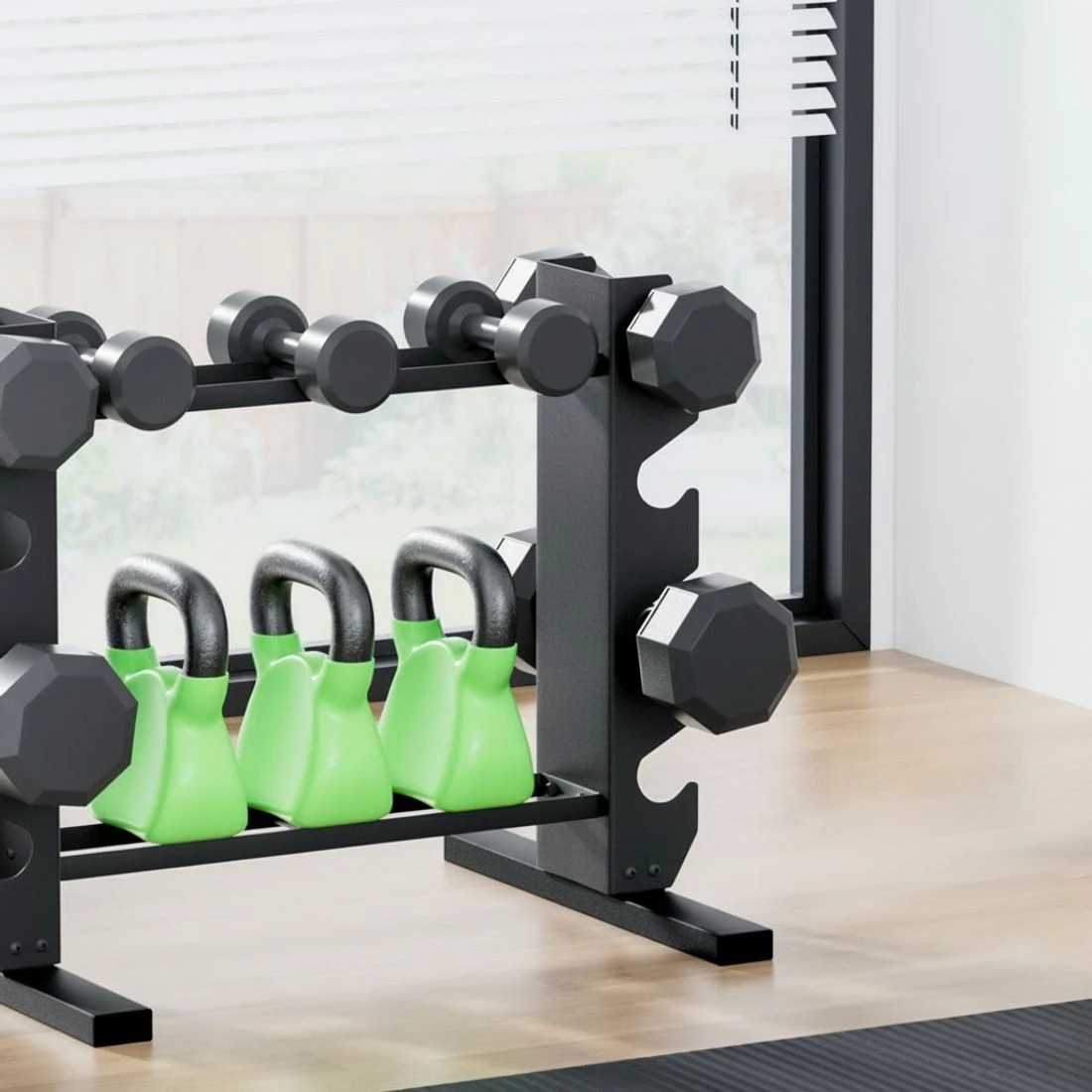 4 Everfit Dumbbells Rack  200kg Capacity - Black, 4 of 6