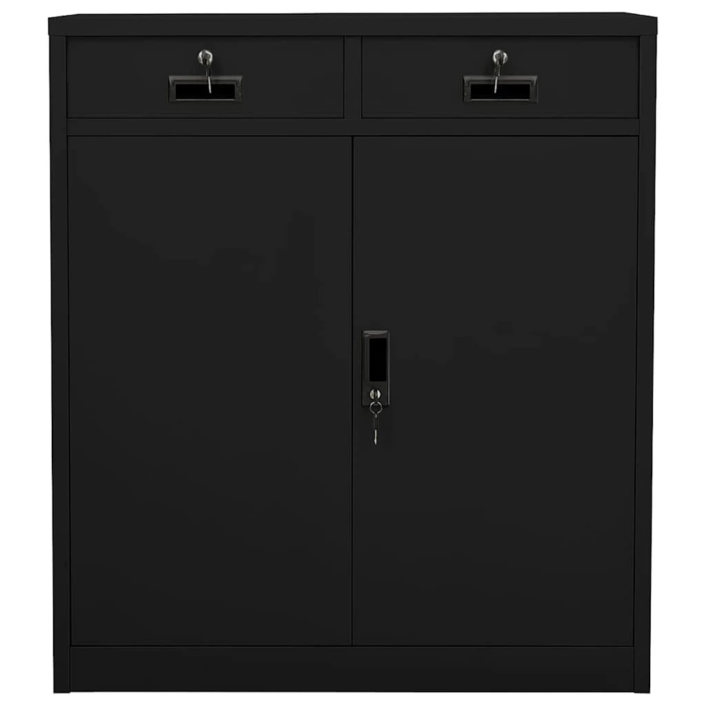 2 vidaXL office cabinet Height-Adjustable Shelves - Black - Black, 2 of 10